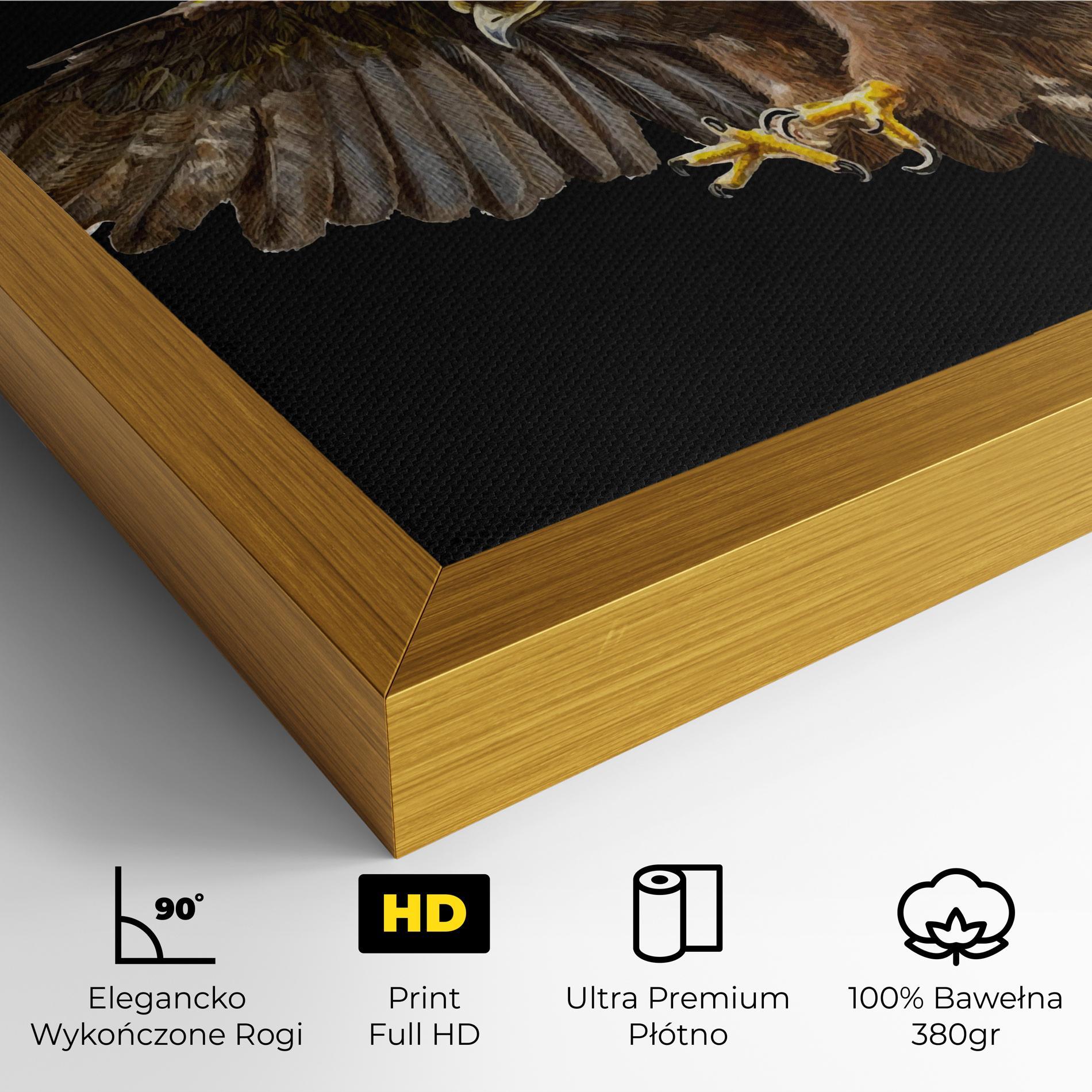Obraz na Płótnie Eagle On Black mockup 4