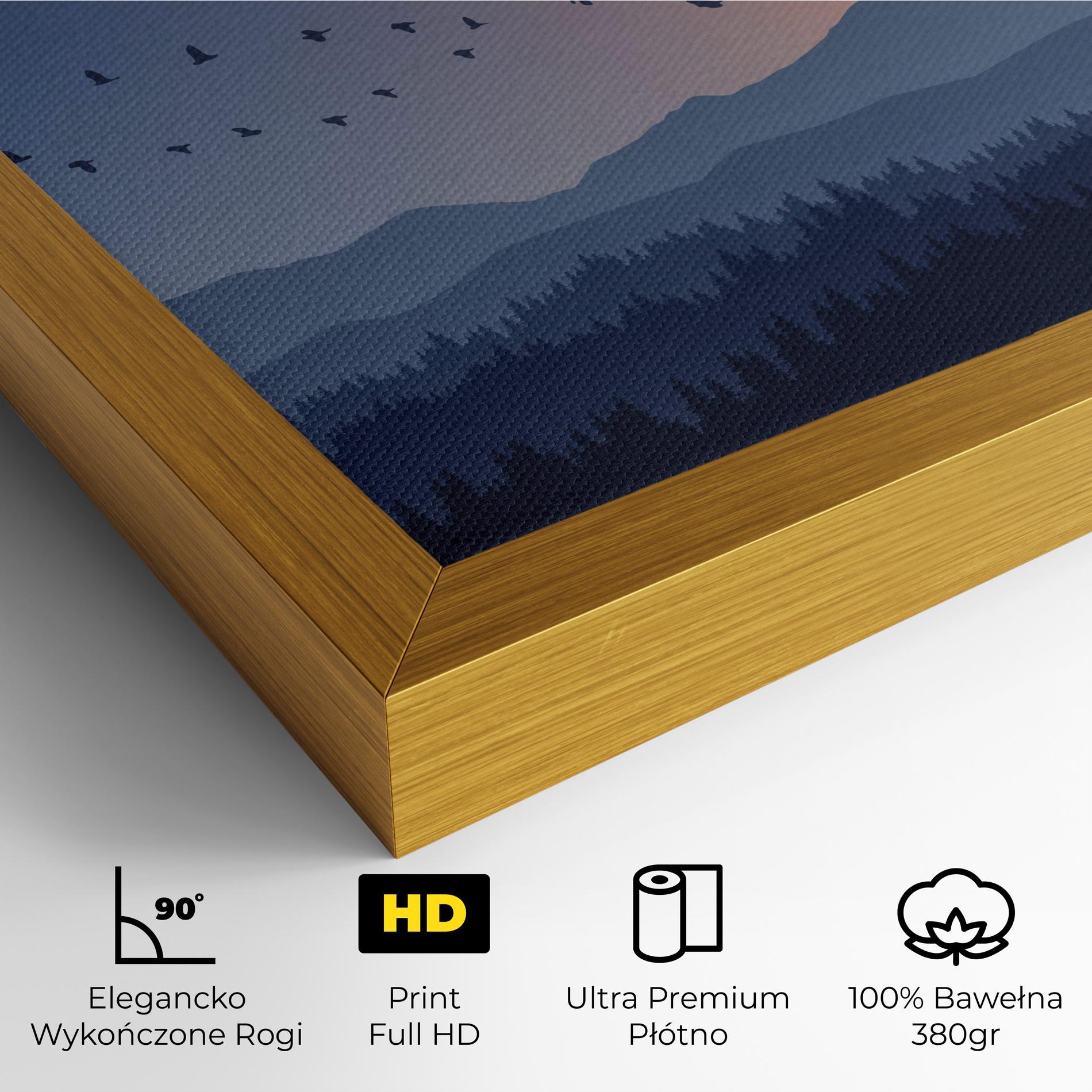 Obraz na Płótnie Sunset Birds View mockup 4