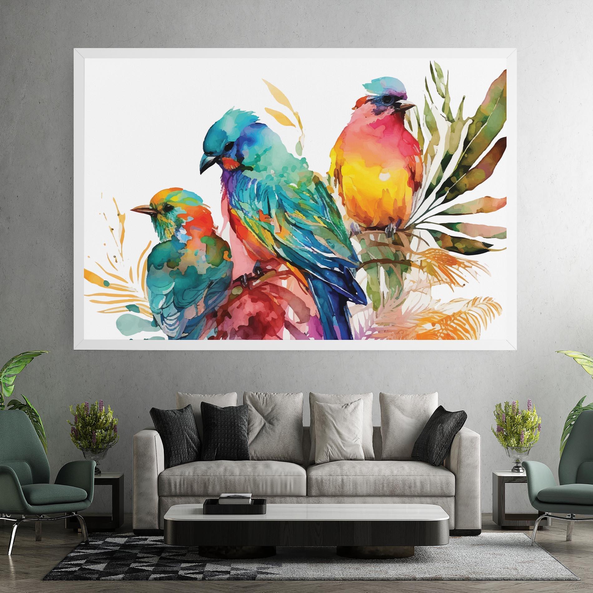 Obraz na Płótnie Colorful Birds mockup 7