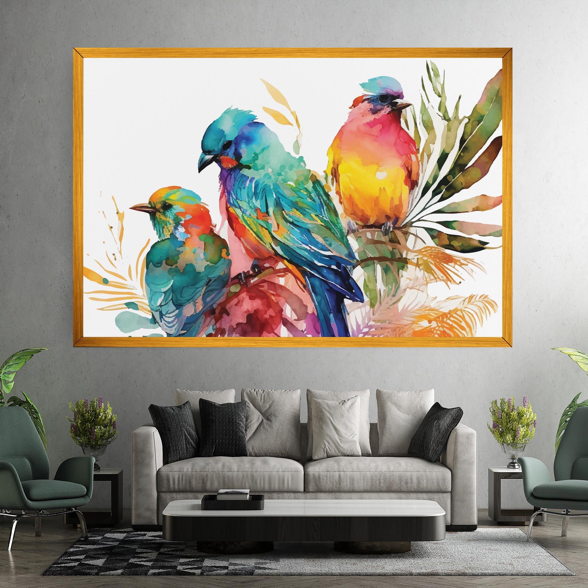 Obraz na Płótnie Colorful Birds mockup 7