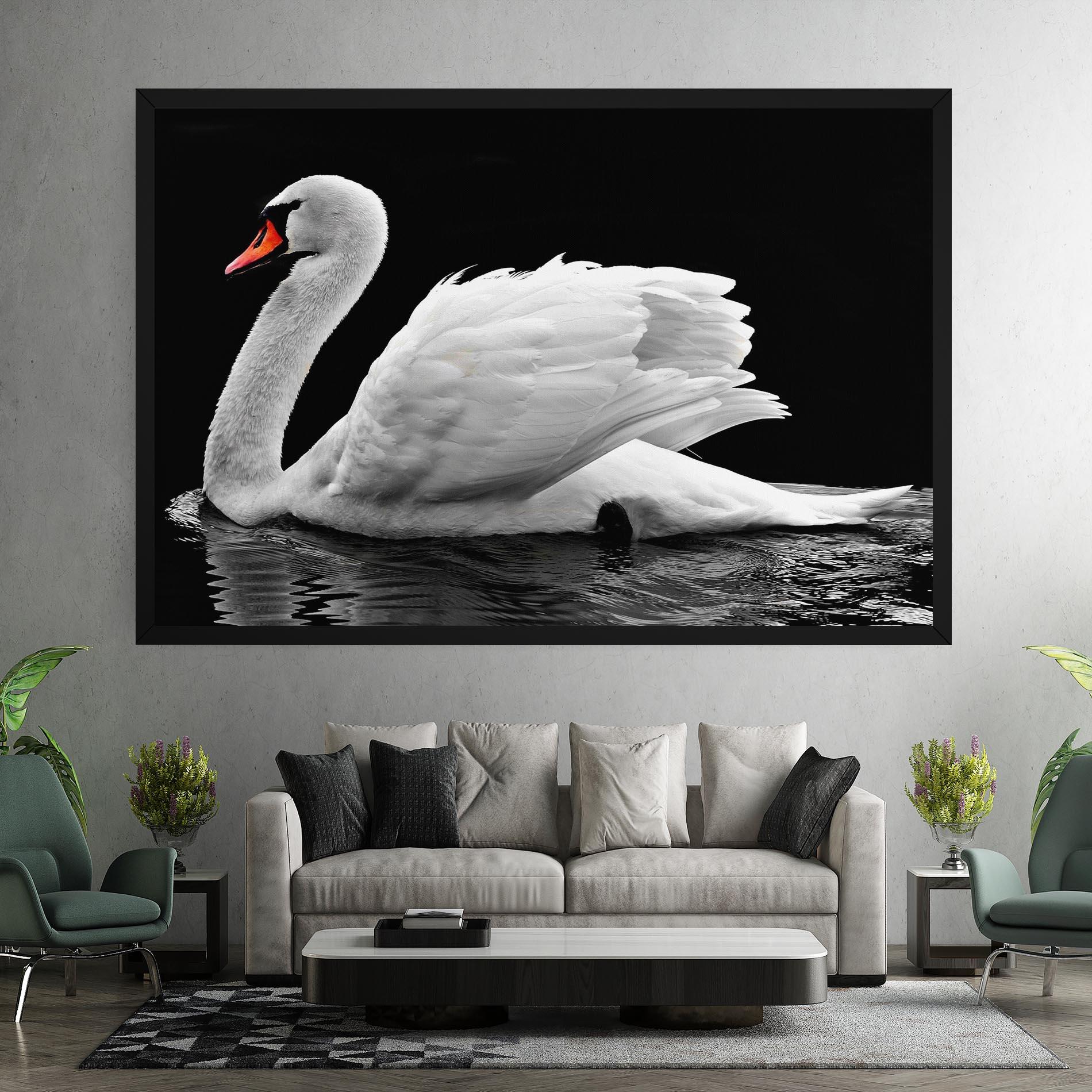 Obraz na Płótnie Black And White Swan mockup 7