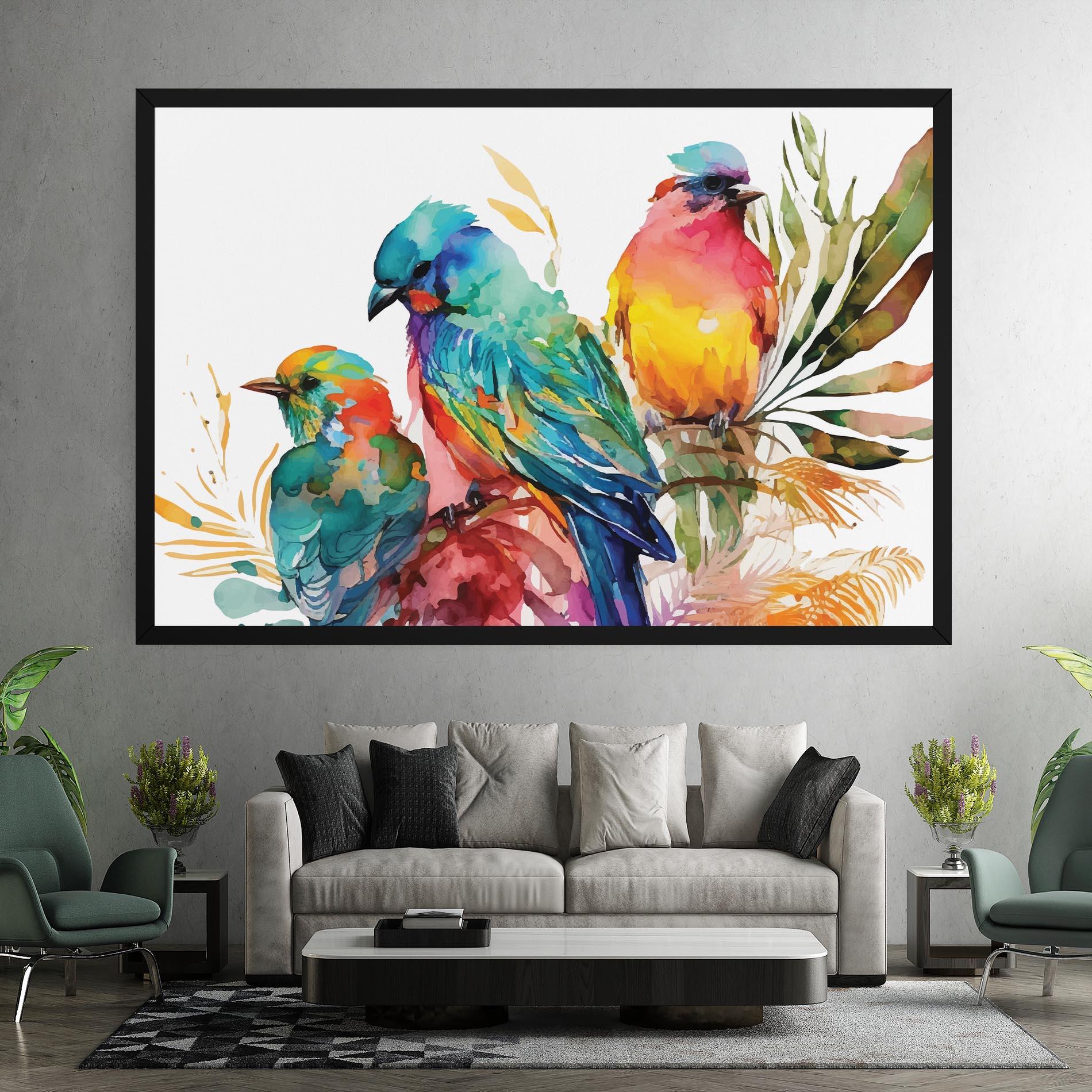 Obraz na Płótnie Colorful Birds mockup 7