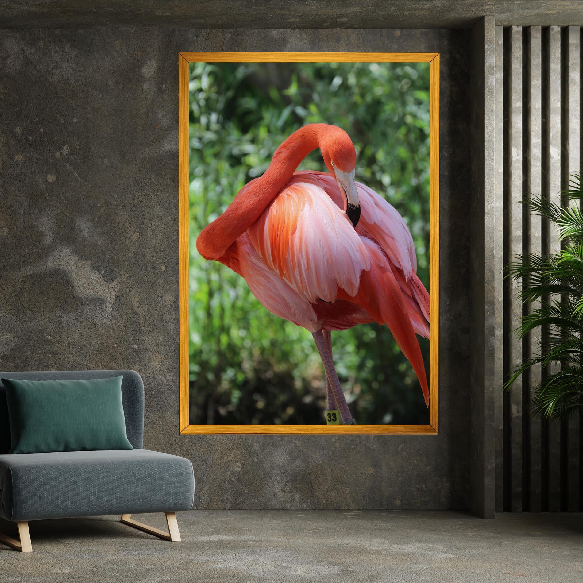 Obraz na Płótnie Red Flamingo mockup 7