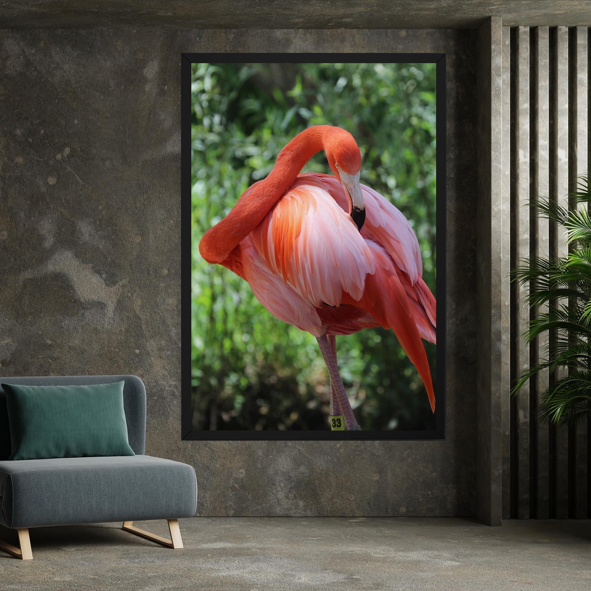 Obraz na Płótnie Red Flamingo mockup 7