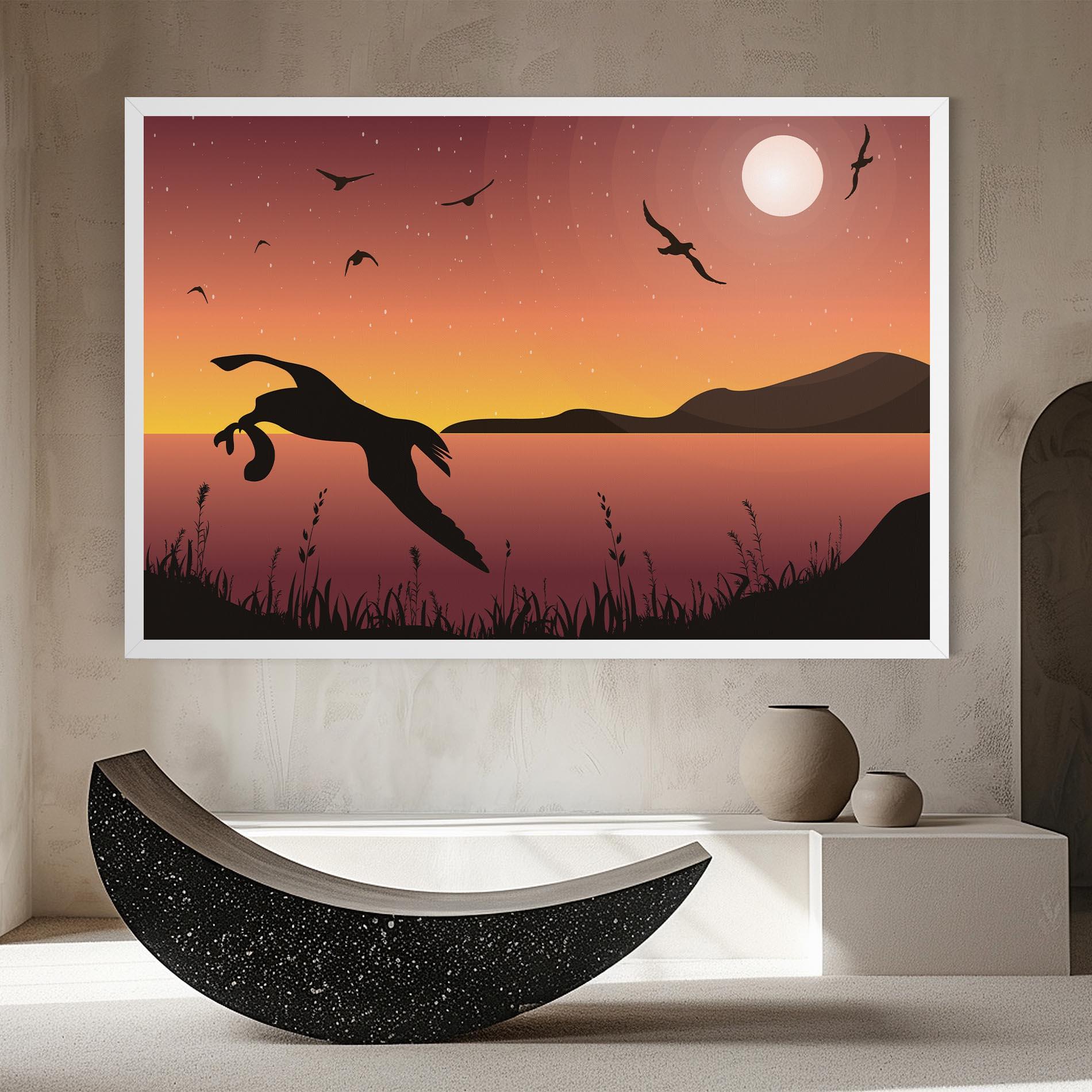 Obraz na Płótnie Birds Fishing mockup 8