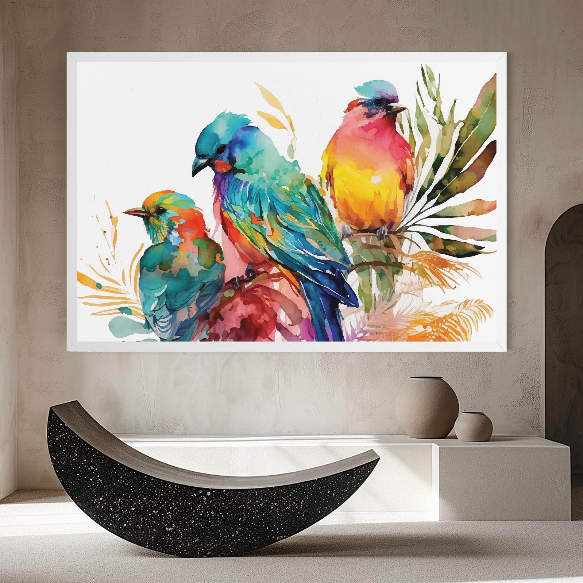 Obraz na Płótnie Colorful Birds mockup 8