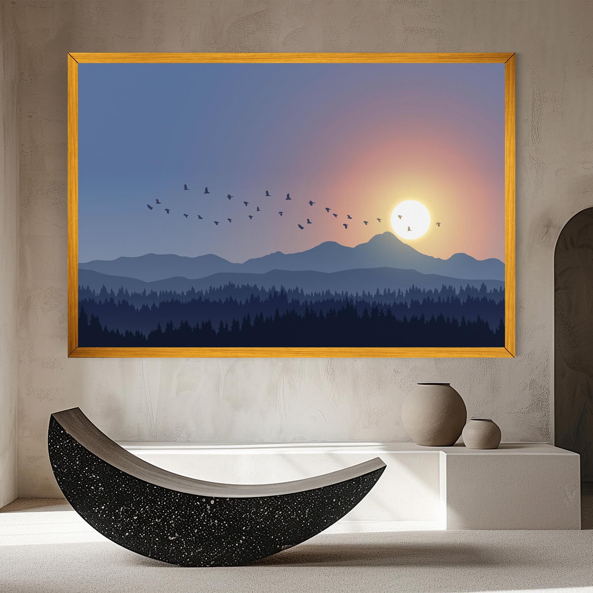Sunset Birds View mockup 8