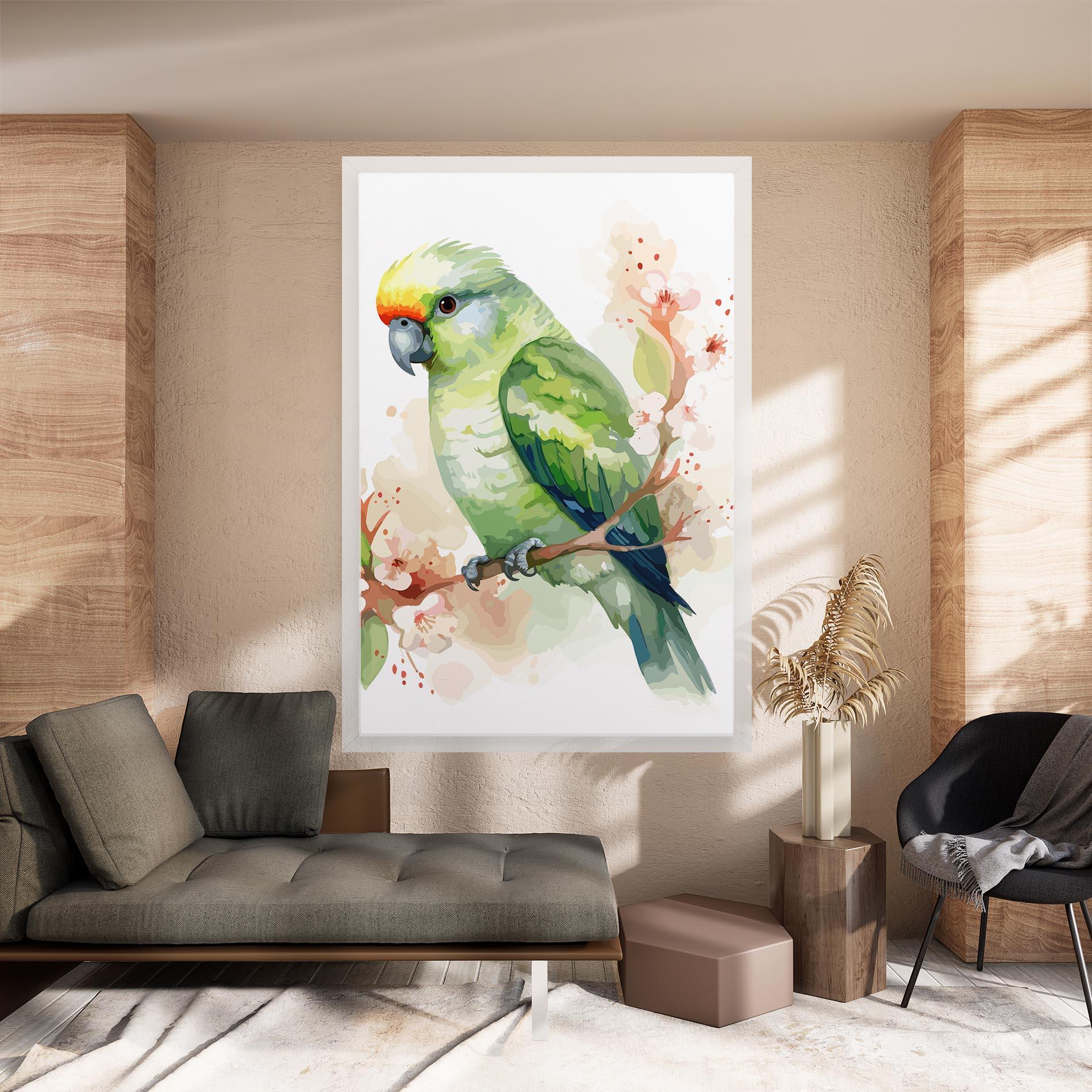 Obraz na Płótnie Pretty Green Parrot mockup 8