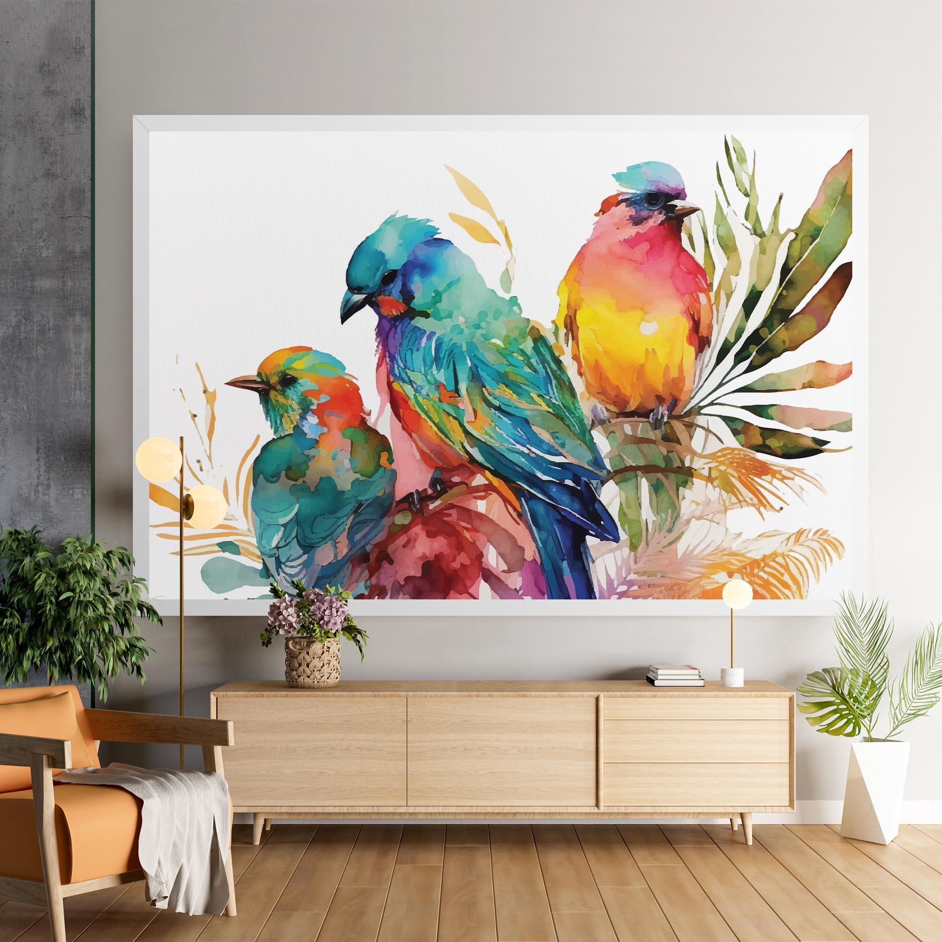 Obraz na Płótnie Colorful Birds mockup 9