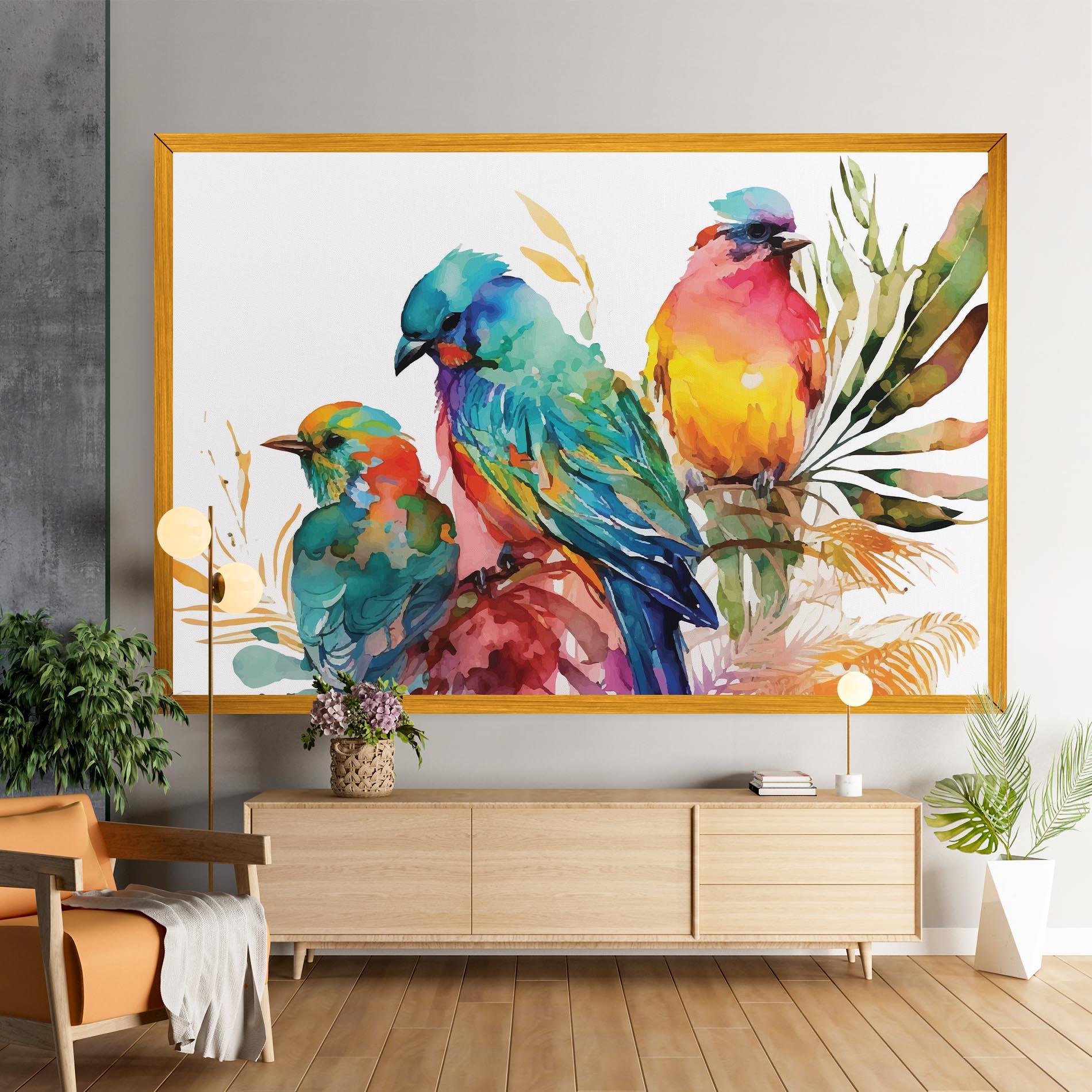 Obraz na Płótnie Colorful Birds mockup 9