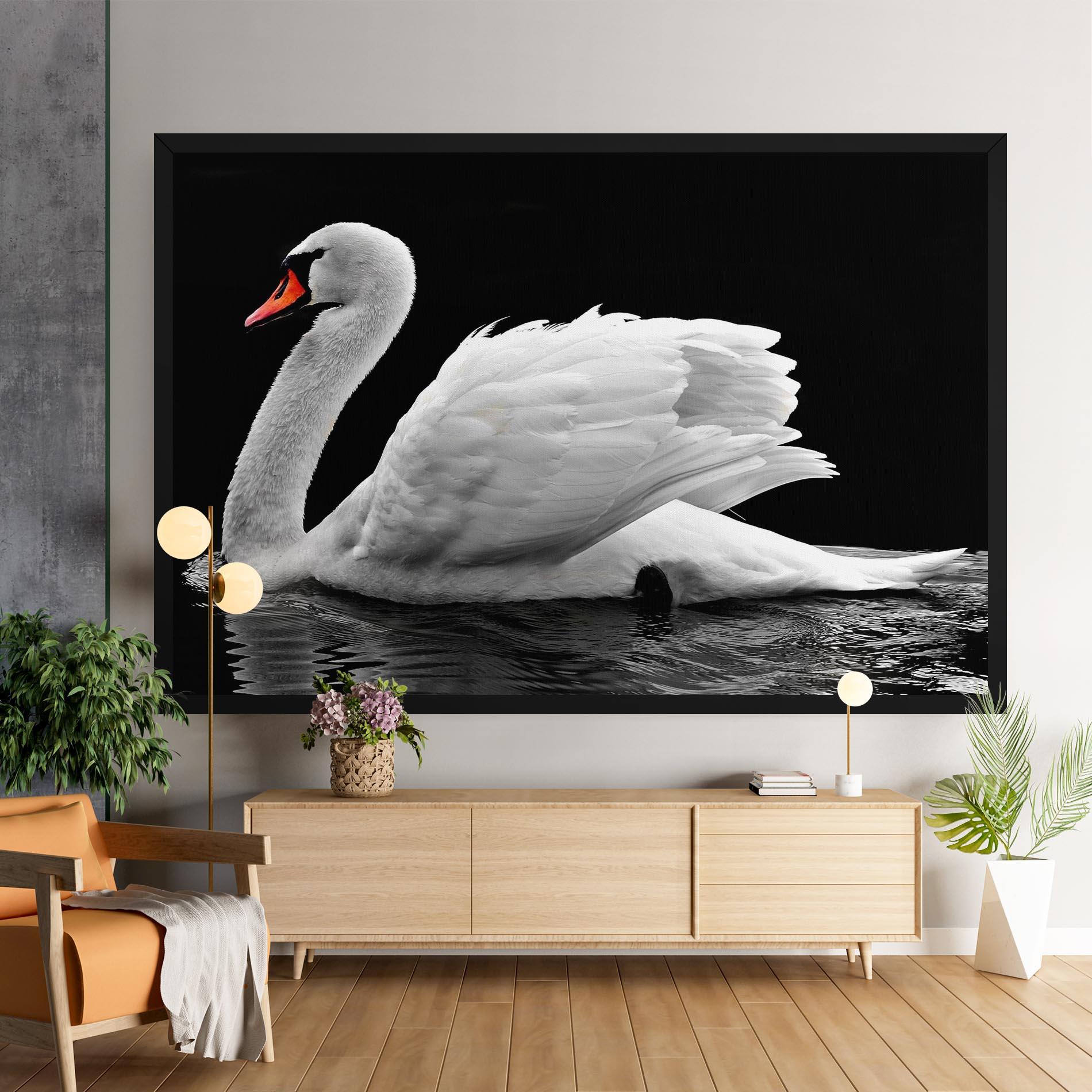 Obraz na Płótnie Black And White Swan mockup 9
