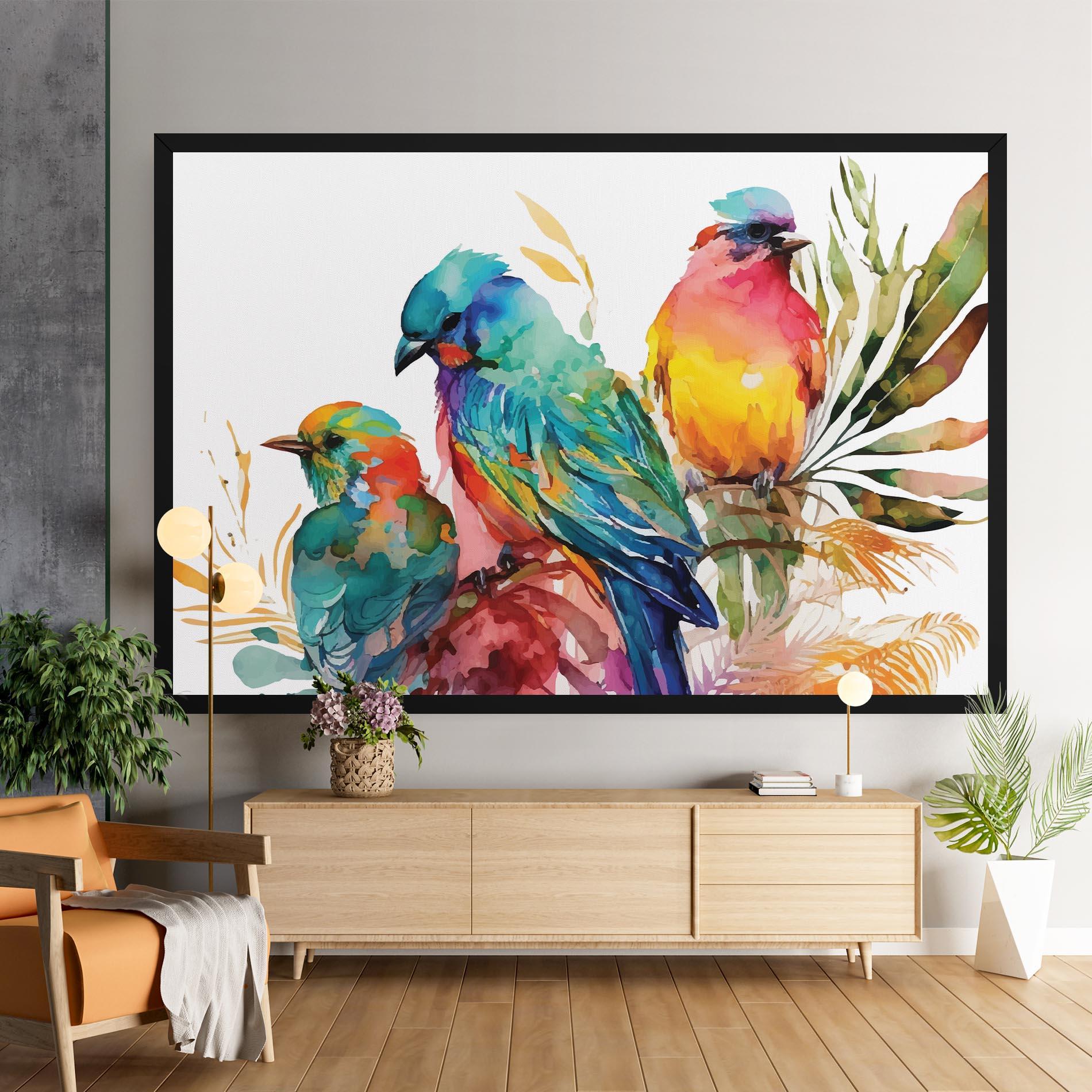 Obraz na Płótnie Colorful Birds mockup 9