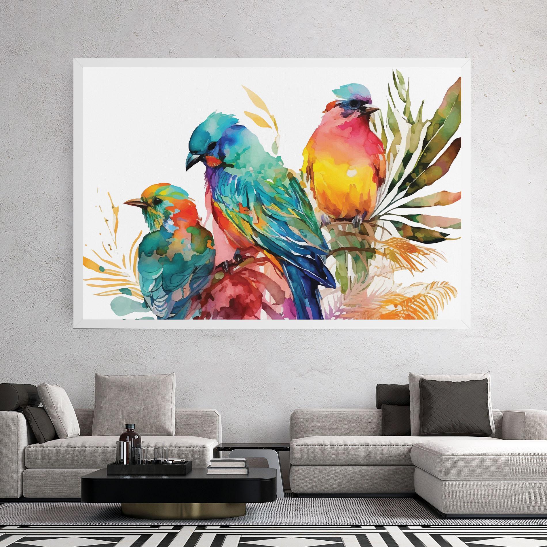 Obraz na Płótnie Colorful Birds mockup 2