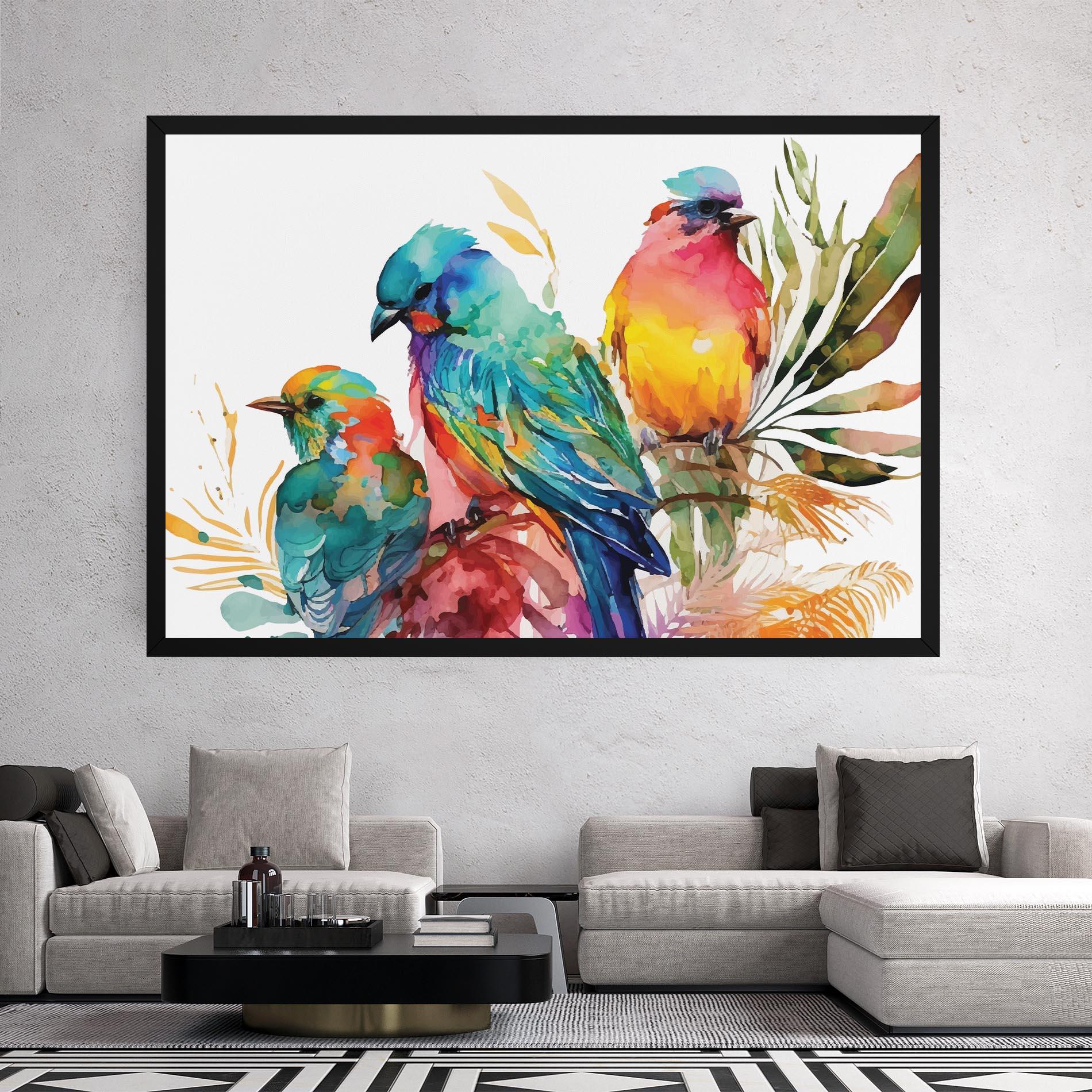 Obraz na Płótnie Colorful Birds mockup 2