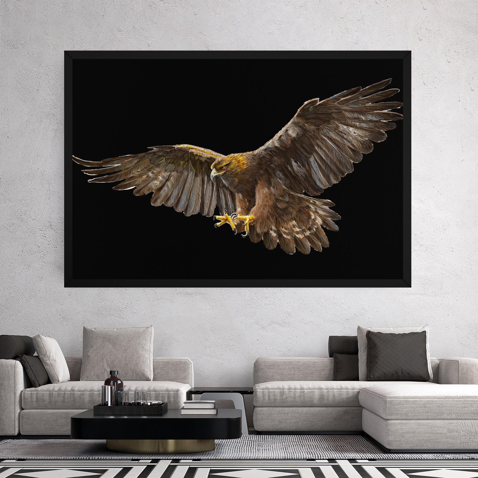 Obraz na Płótnie Eagle On Black mockup 2