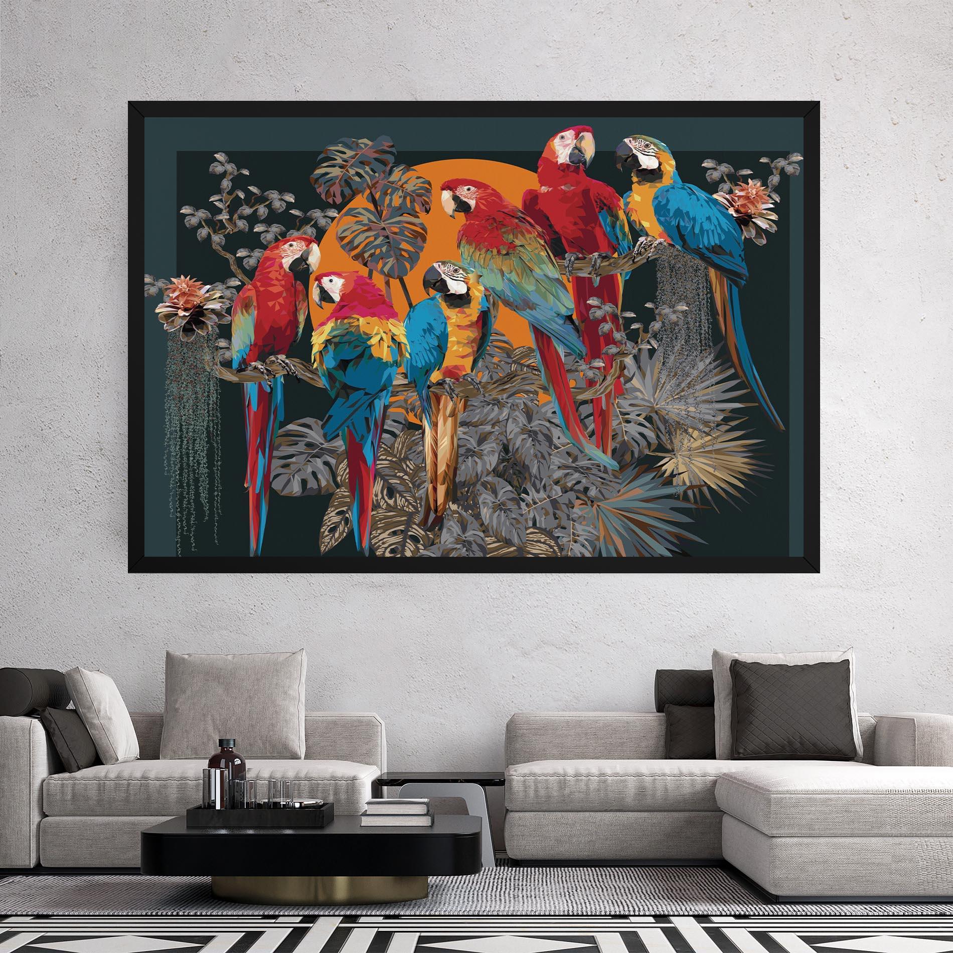 Obraz na Płótnie Family Parrot mockup 2
