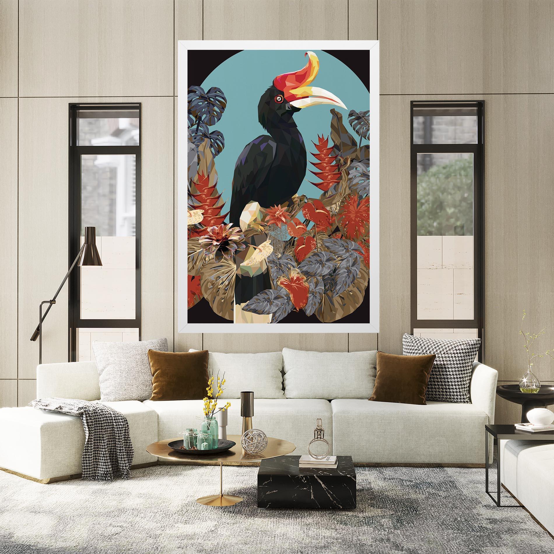 Obraz na Płótnie Black Interesting Bird mockup 2