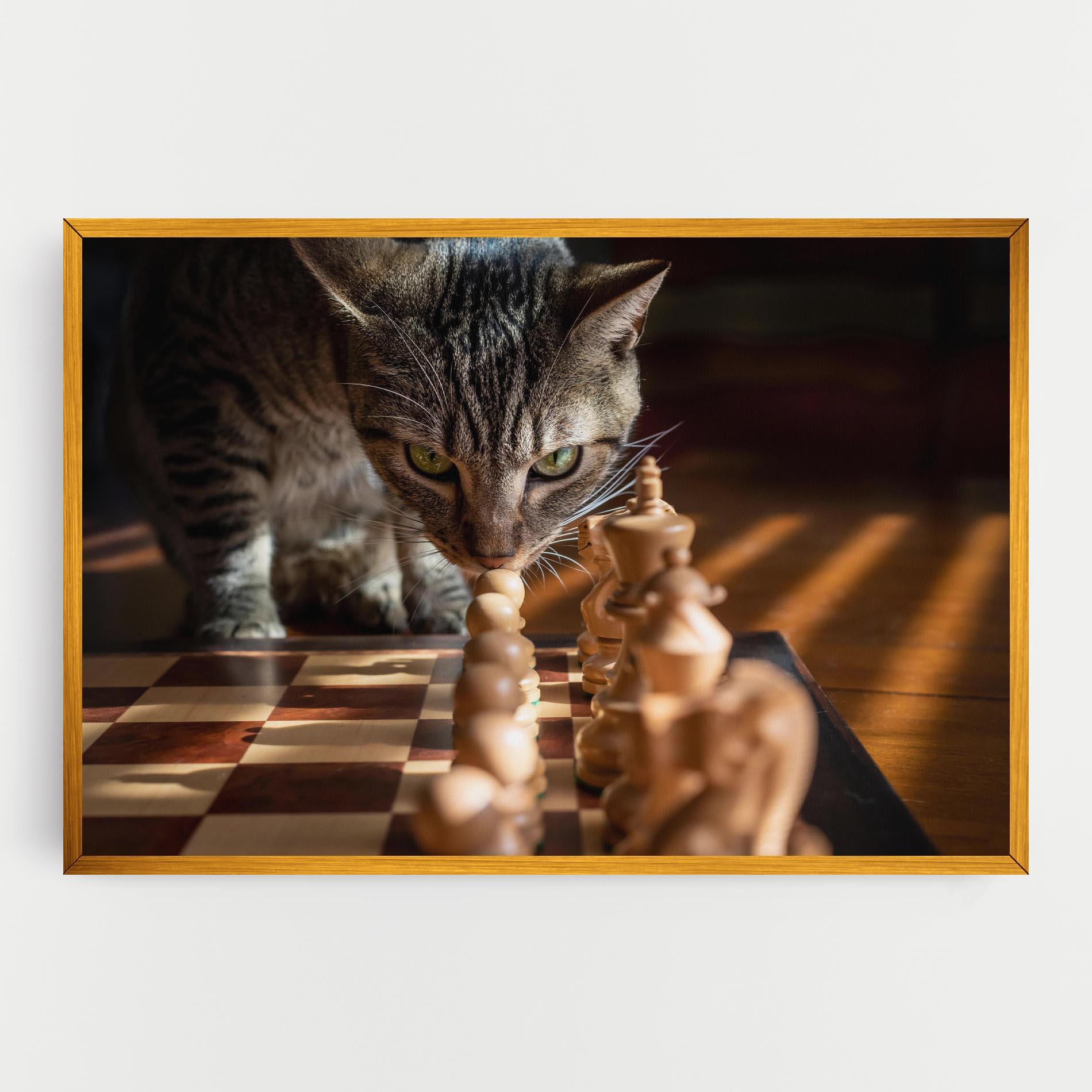 Obraz na Płótnie Chess Cat mockup 0