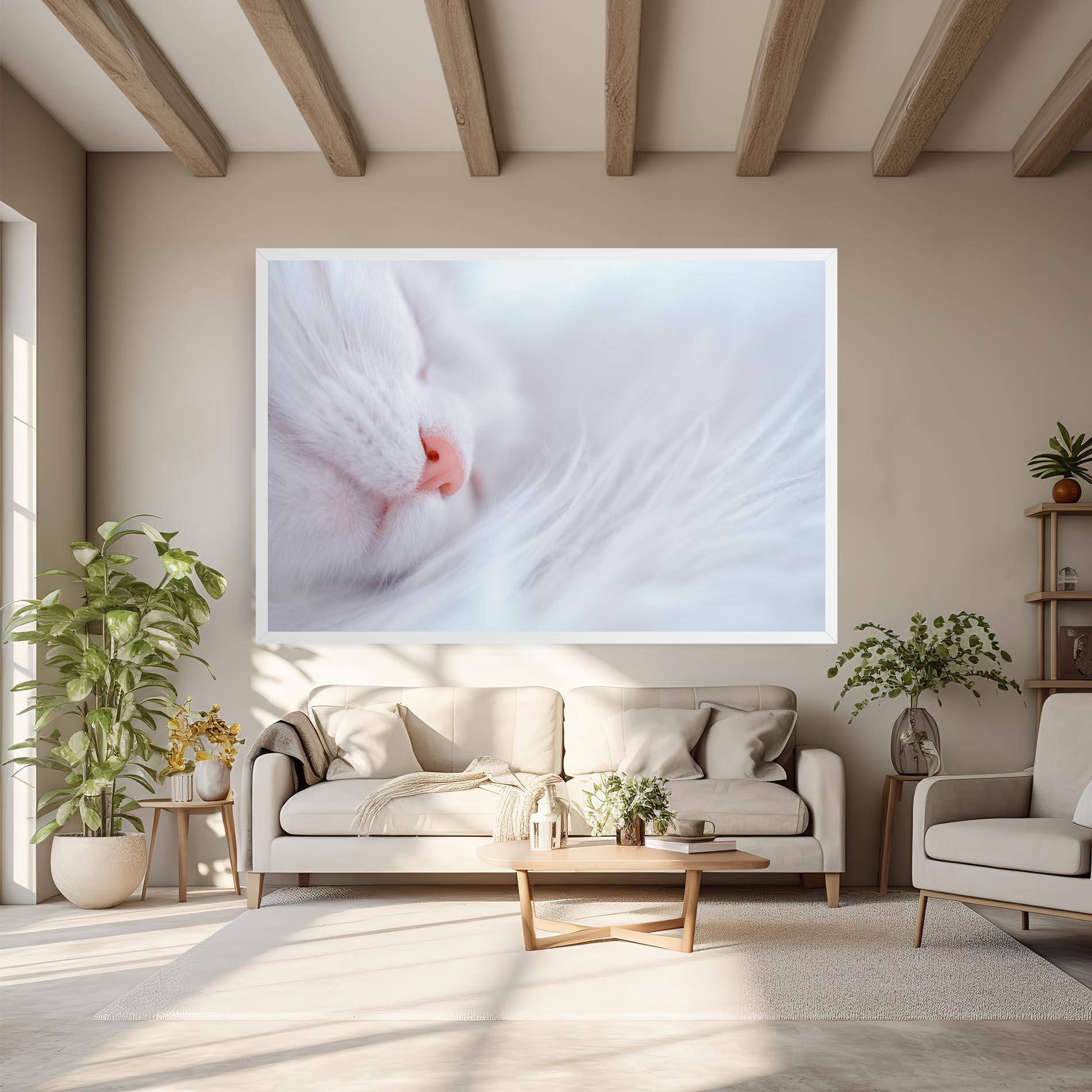 Obraz na Płótnie Dreamy White Cat mockup 6