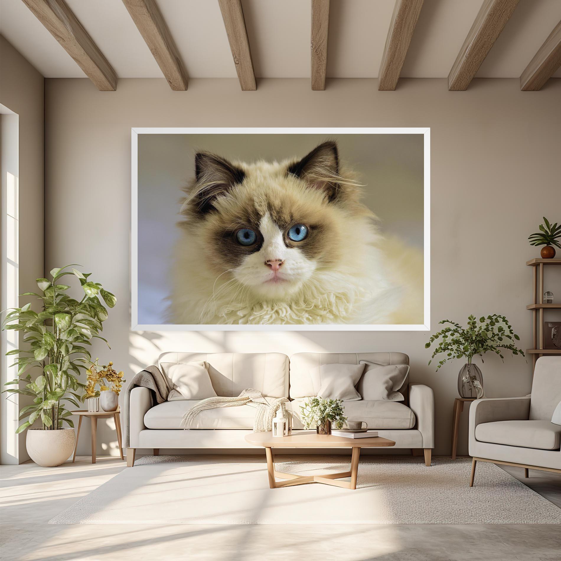 Obraz na Płótnie Interesting Blue Eyes Cat mockup 6