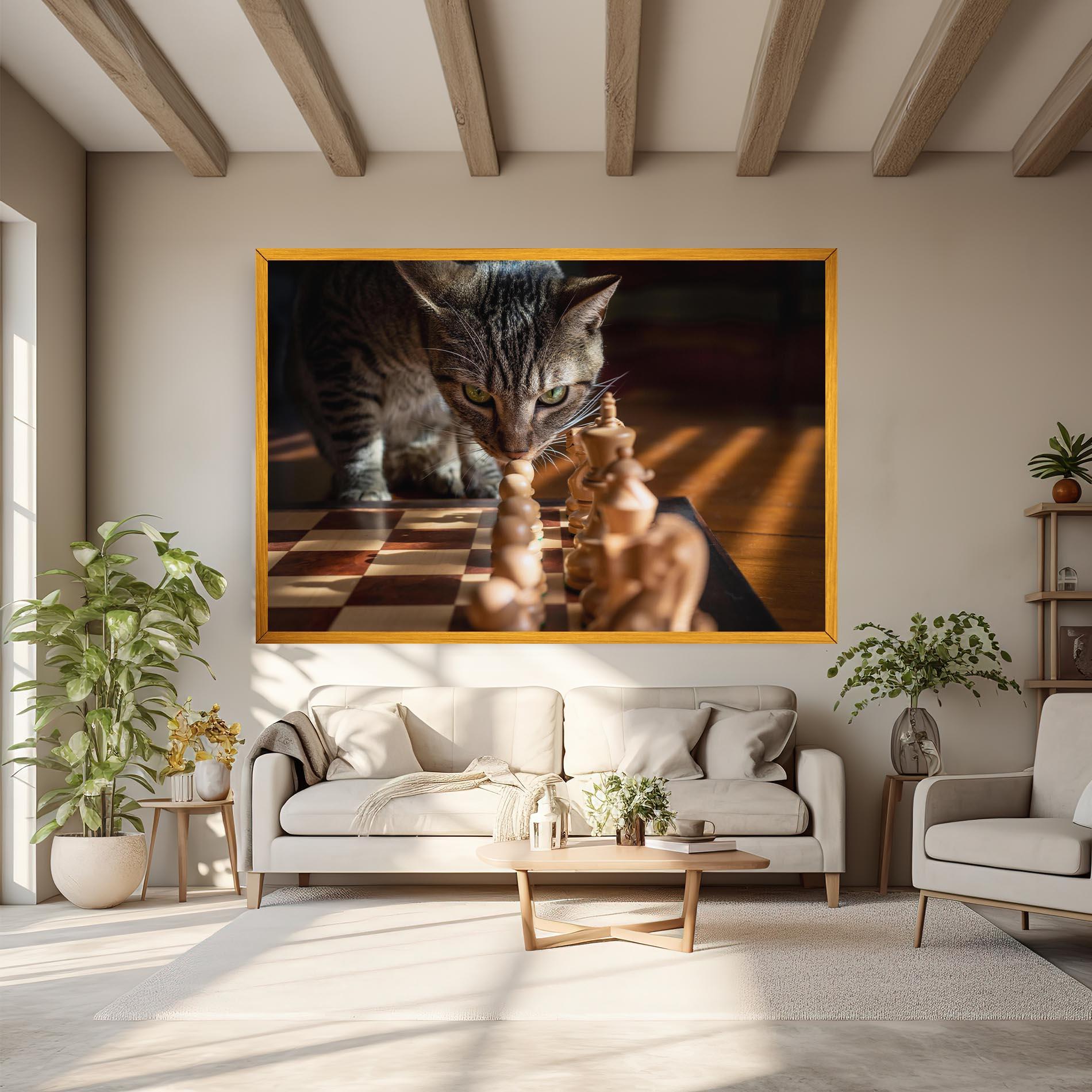 Obraz na Płótnie Chess Cat mockup 6