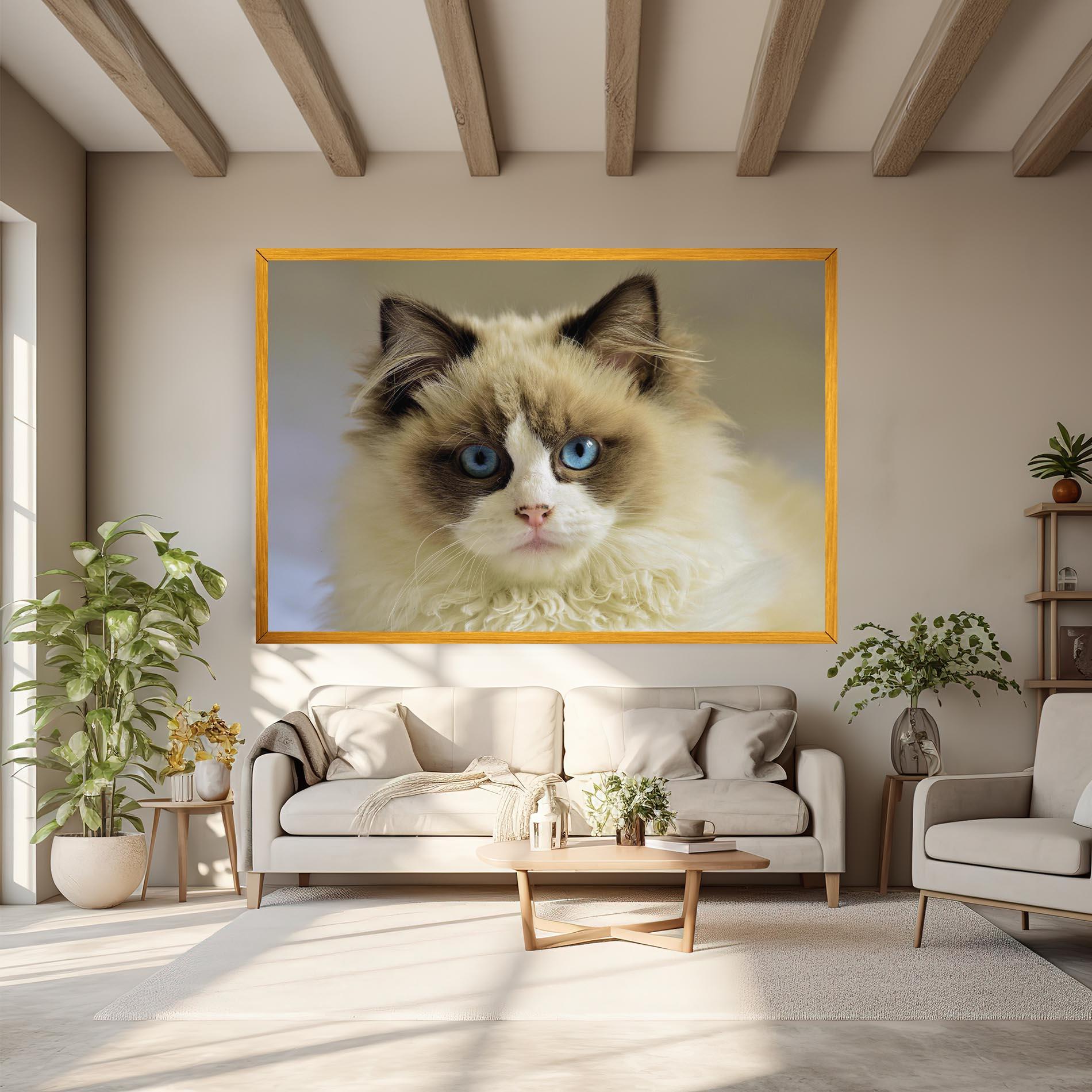 Obraz na Płótnie Interesting Blue Eyes Cat mockup 6