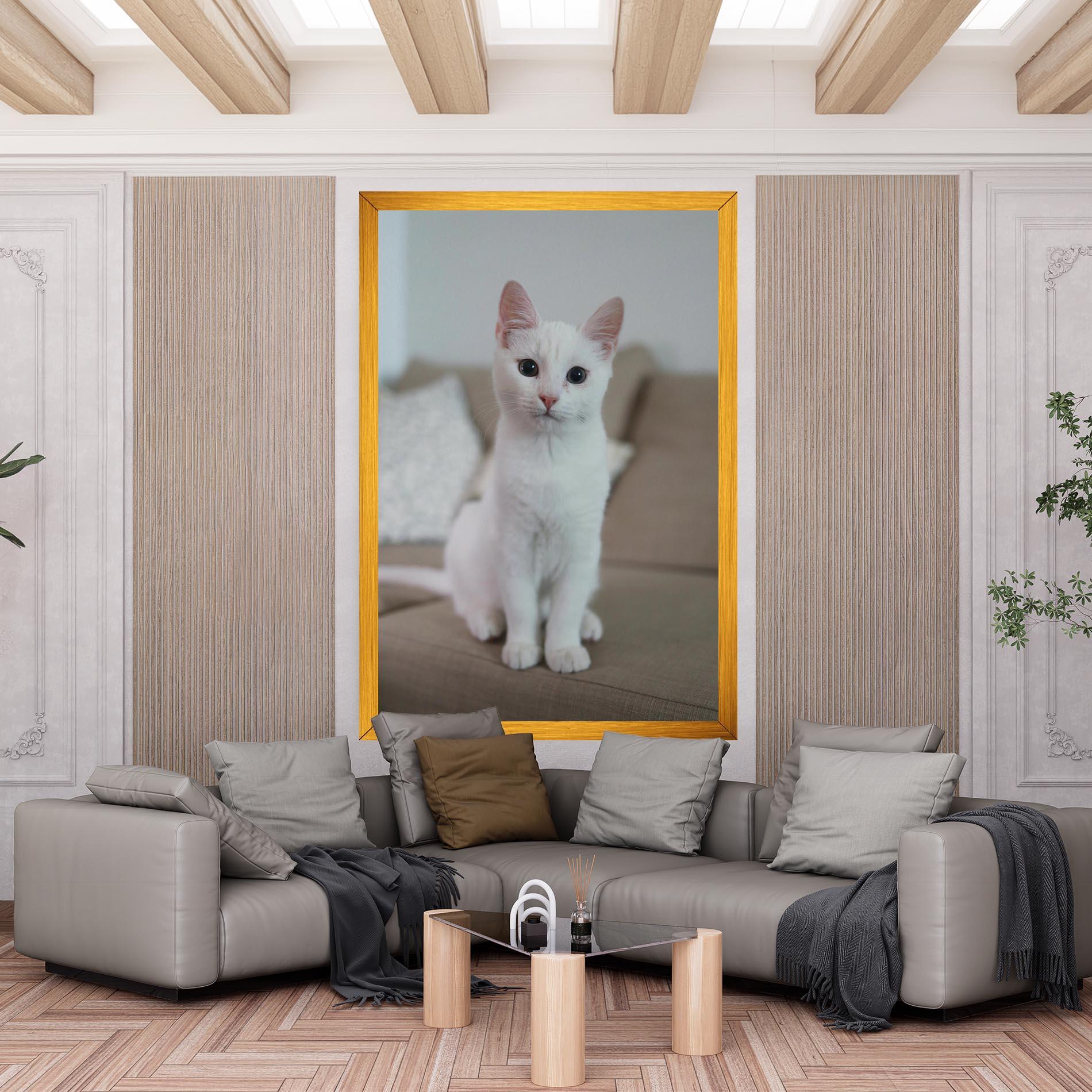 Obraz na Płótnie Beautiful White Cat mockup 6