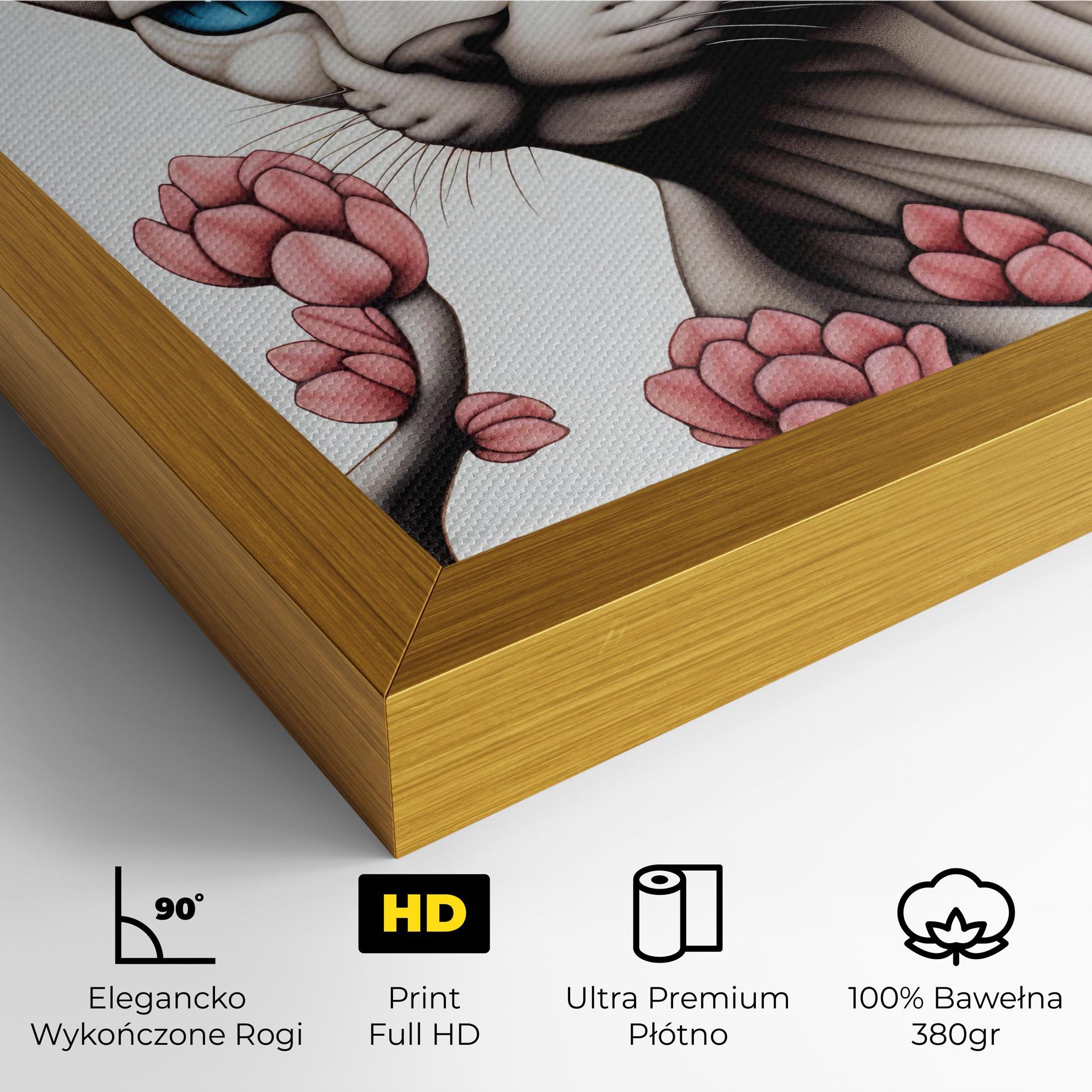 Obraz na Płótnie Blue Eyes Cat Drawing mockup 4