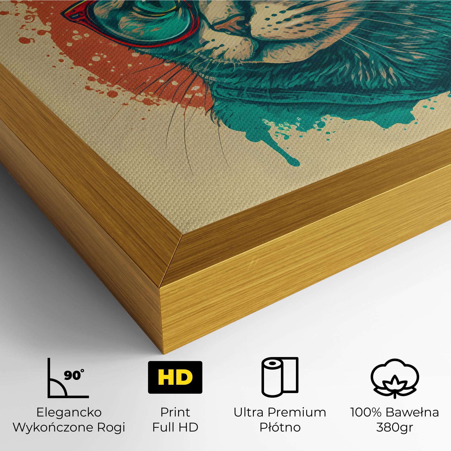 Obraz na Płótnie Red Glasses Cat mockup 4