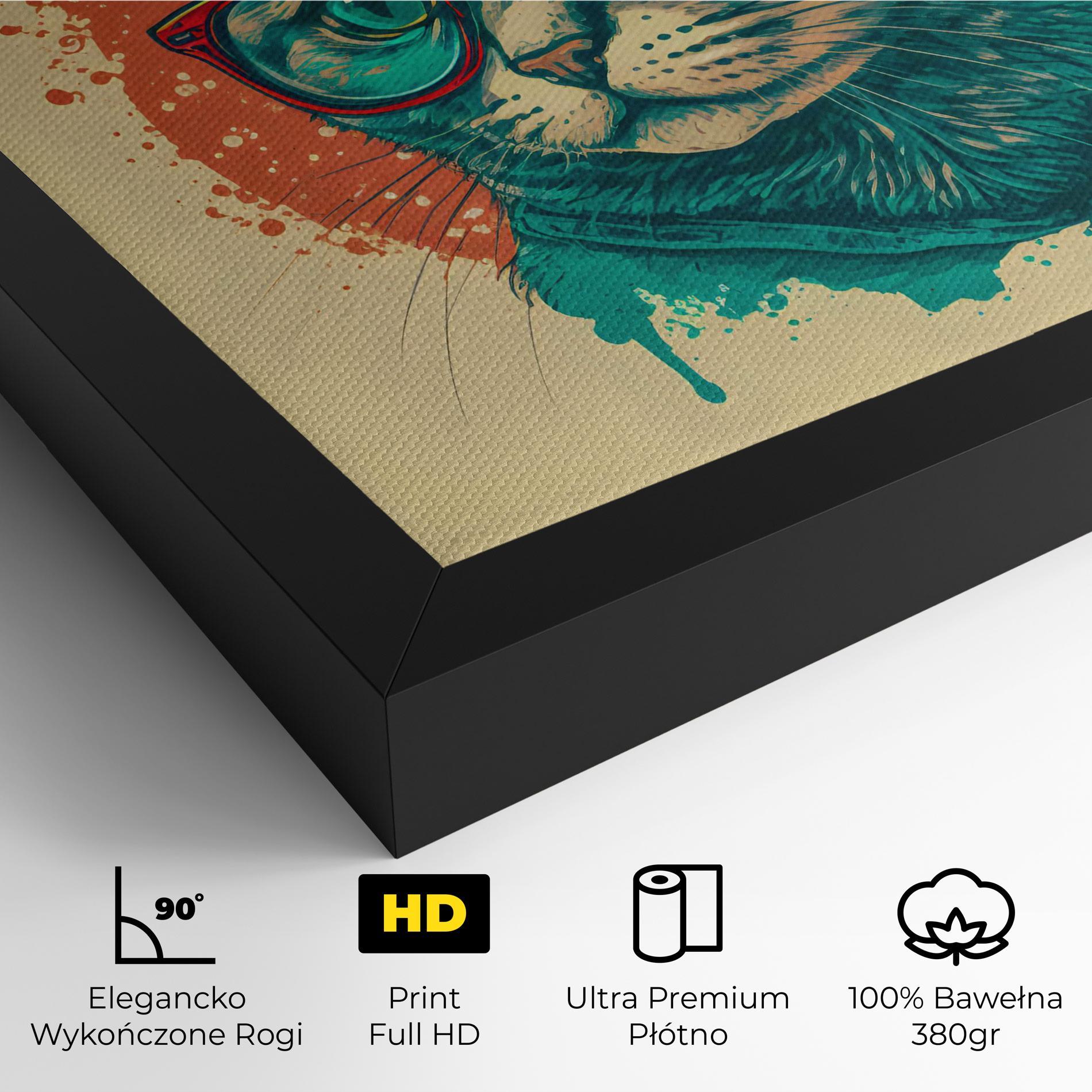 Obraz na Płótnie Red Glasses Cat mockup 4