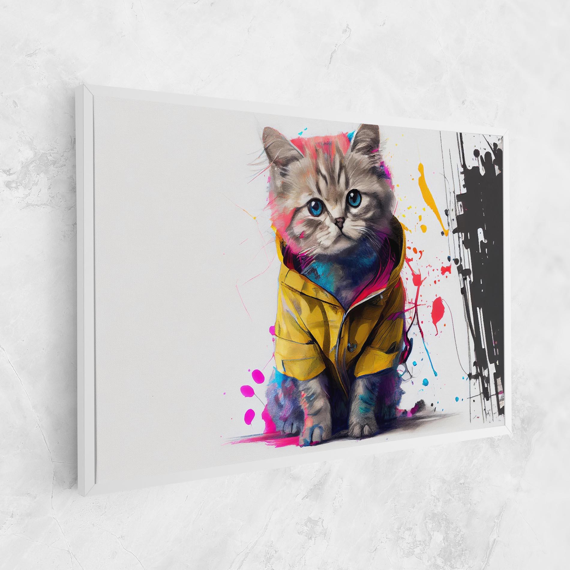 Obraz na Płótnie Fluffy Kitten With Clothes mockup 1