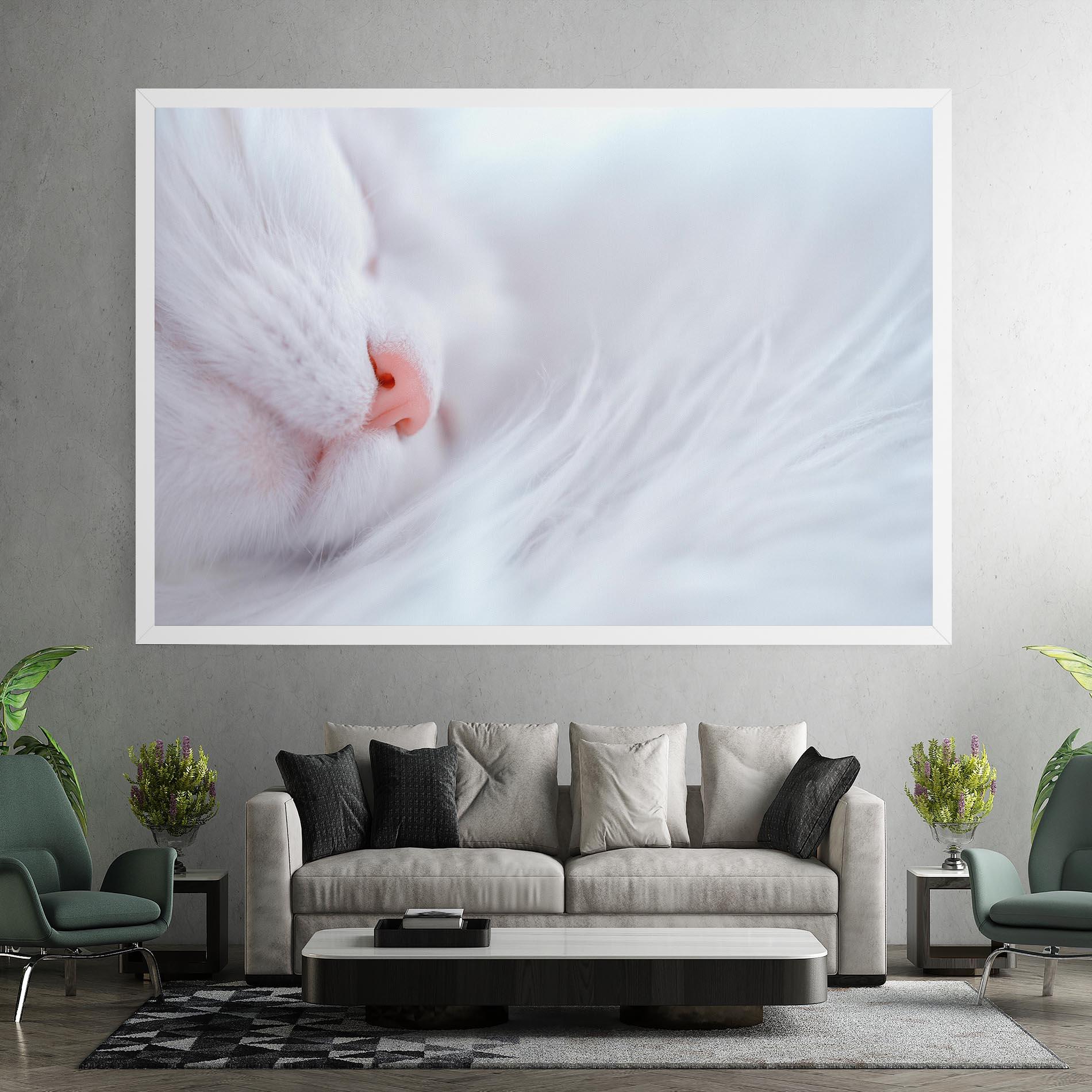 Obraz na Płótnie Dreamy White Cat mockup 7