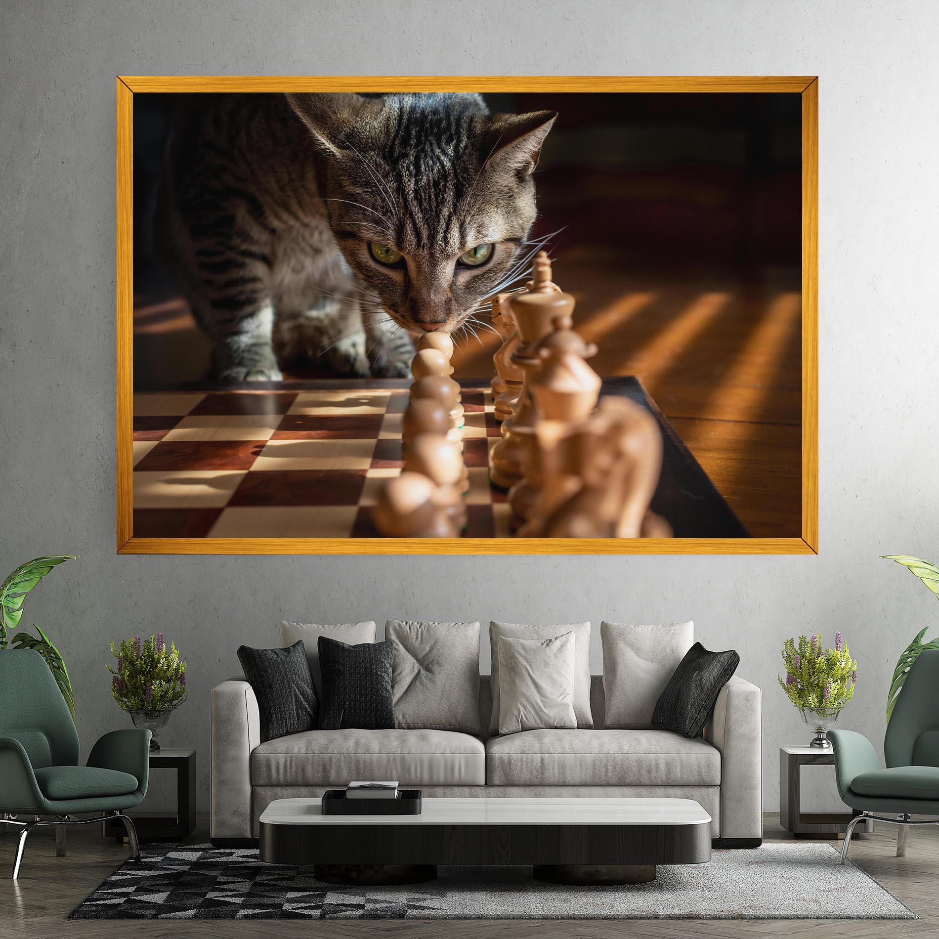 Obraz na Płótnie Chess Cat mockup 7