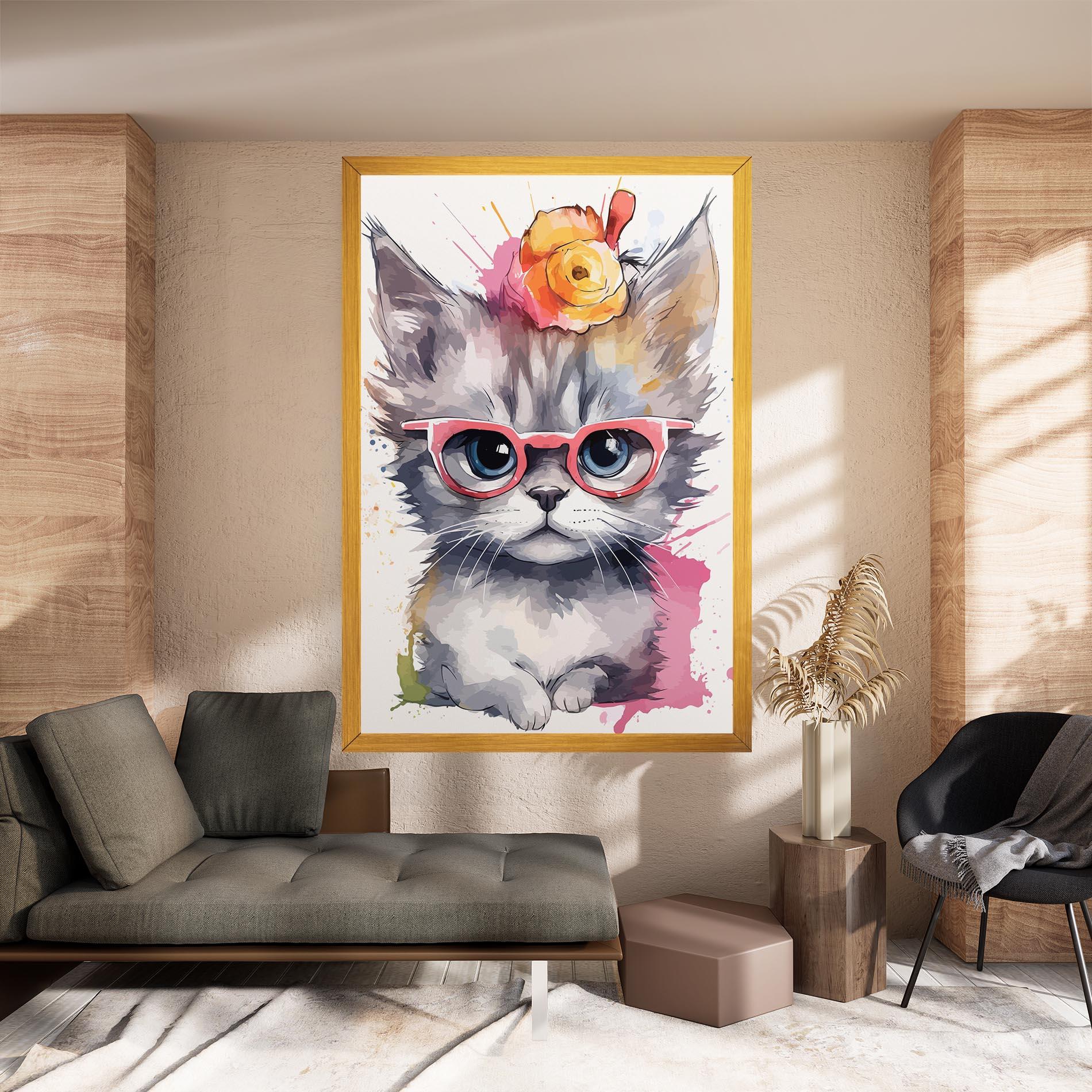 Obraz na Płótnie Adorable Grey Cat mockup 8