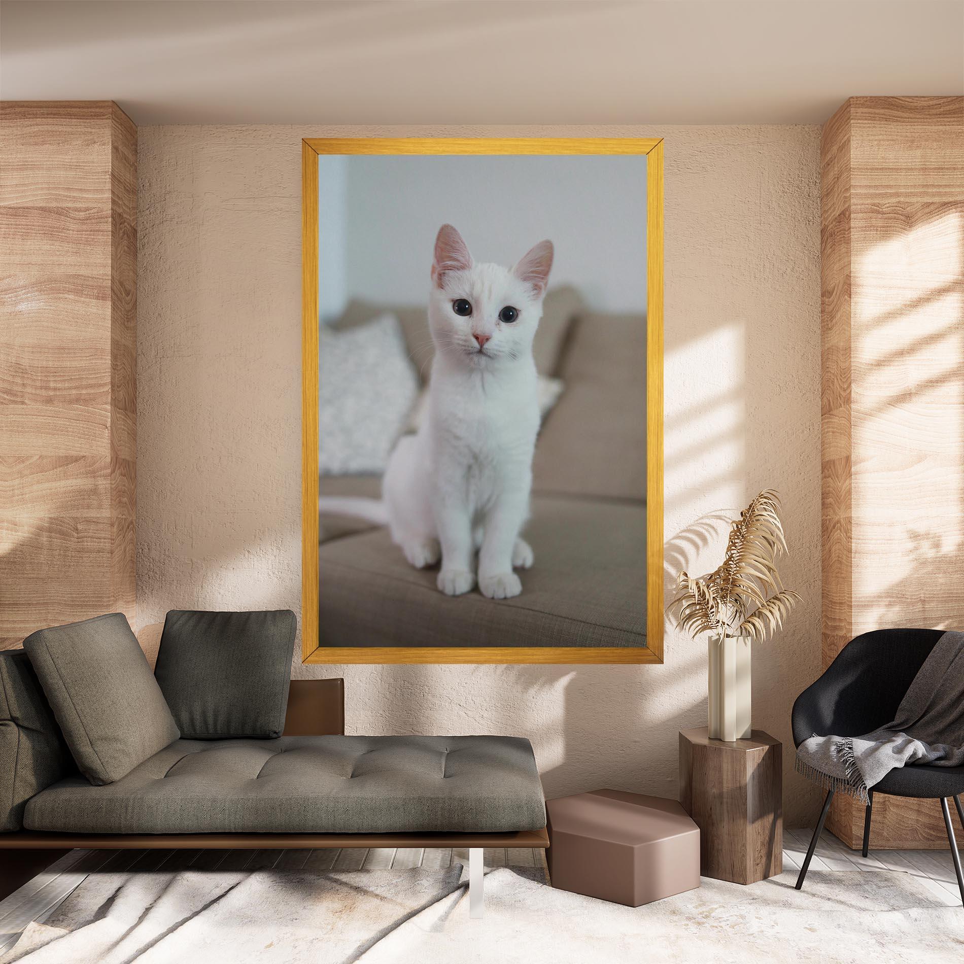 Obraz na Płótnie Beautiful White Cat mockup 8