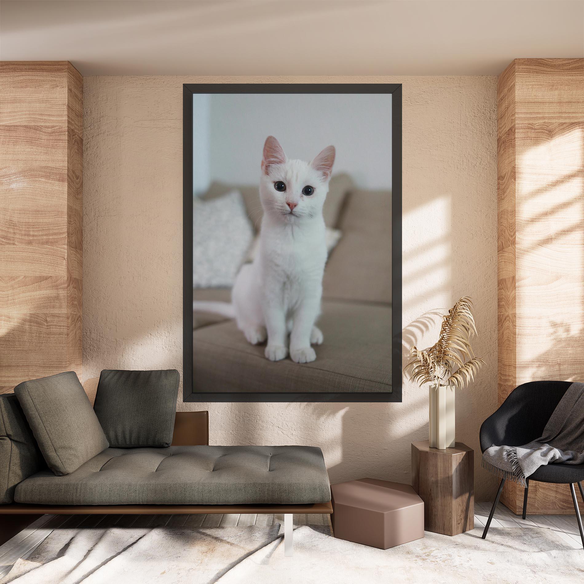 Obraz na Płótnie Beautiful White Cat mockup 8