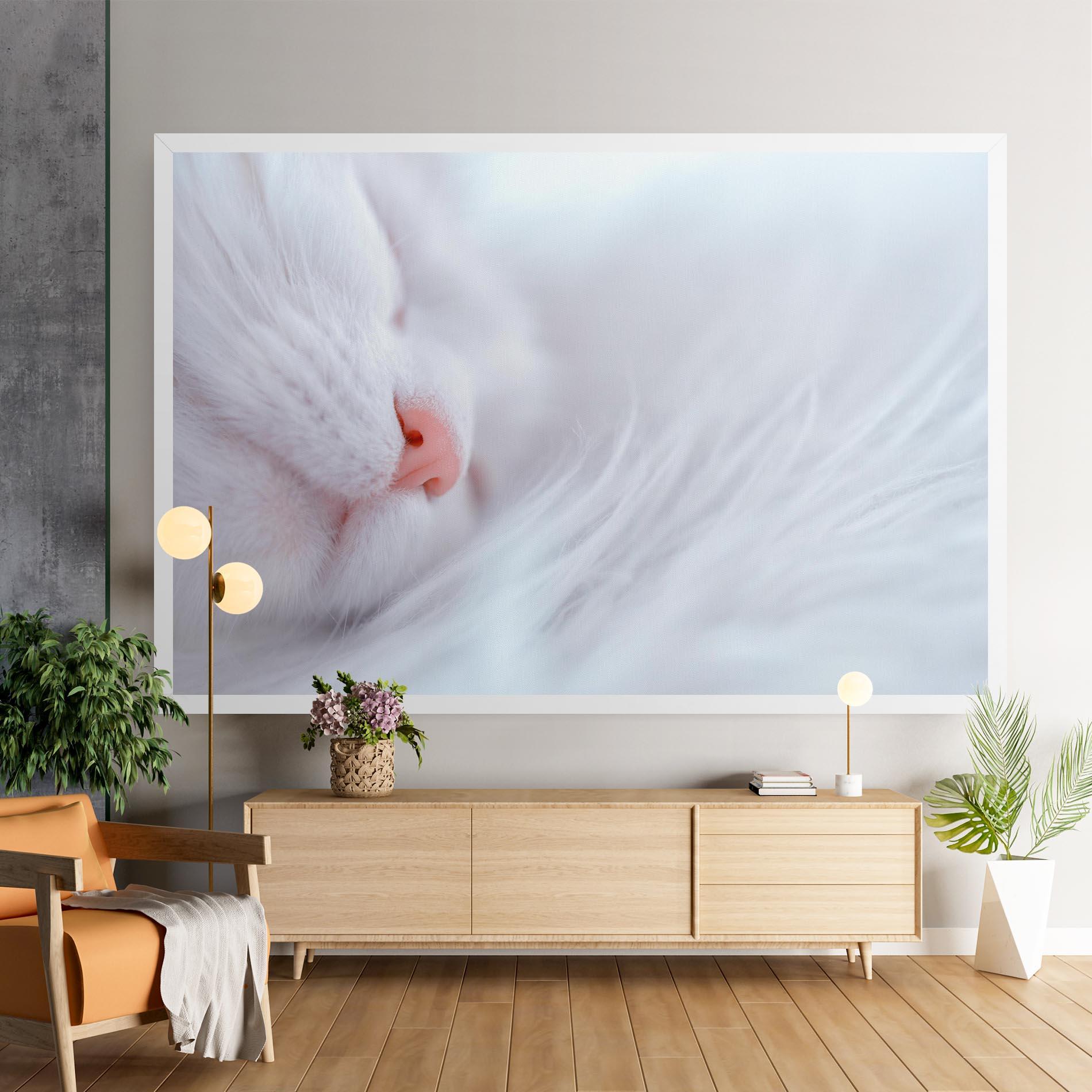 Obraz na Płótnie Dreamy White Cat mockup 9