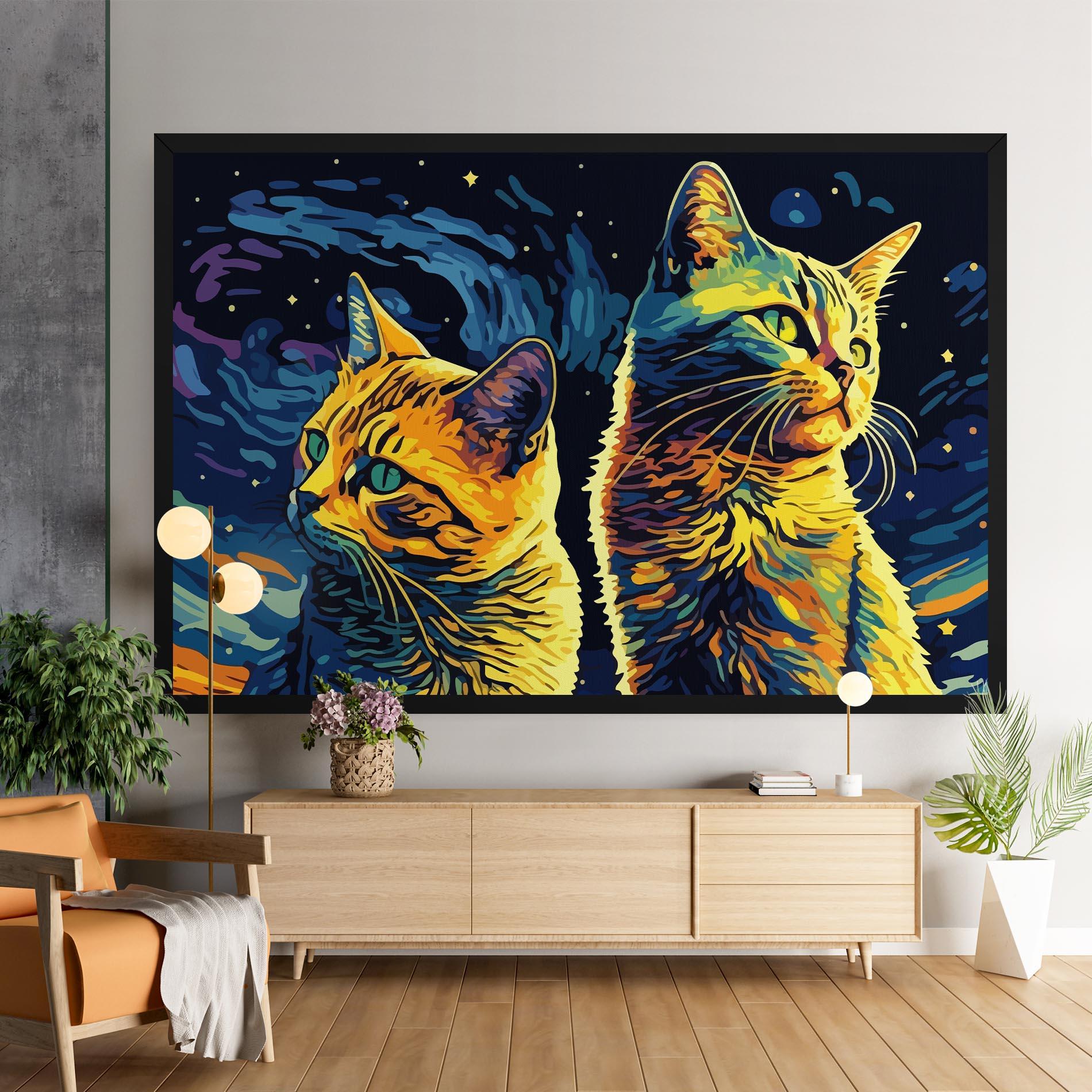 Obraz na Płótnie Cat Painting mockup 9