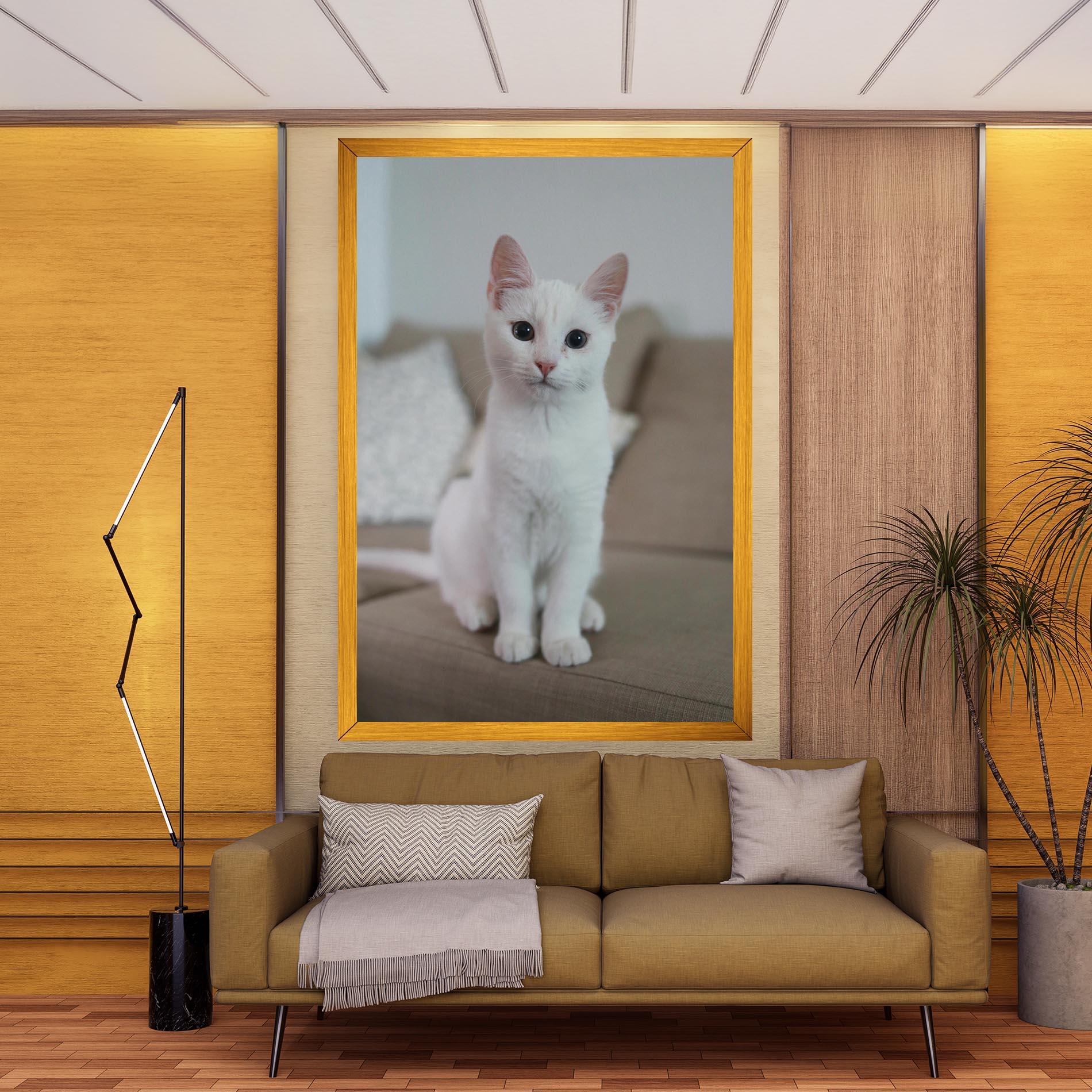 Obraz na Płótnie Beautiful White Cat mockup 9