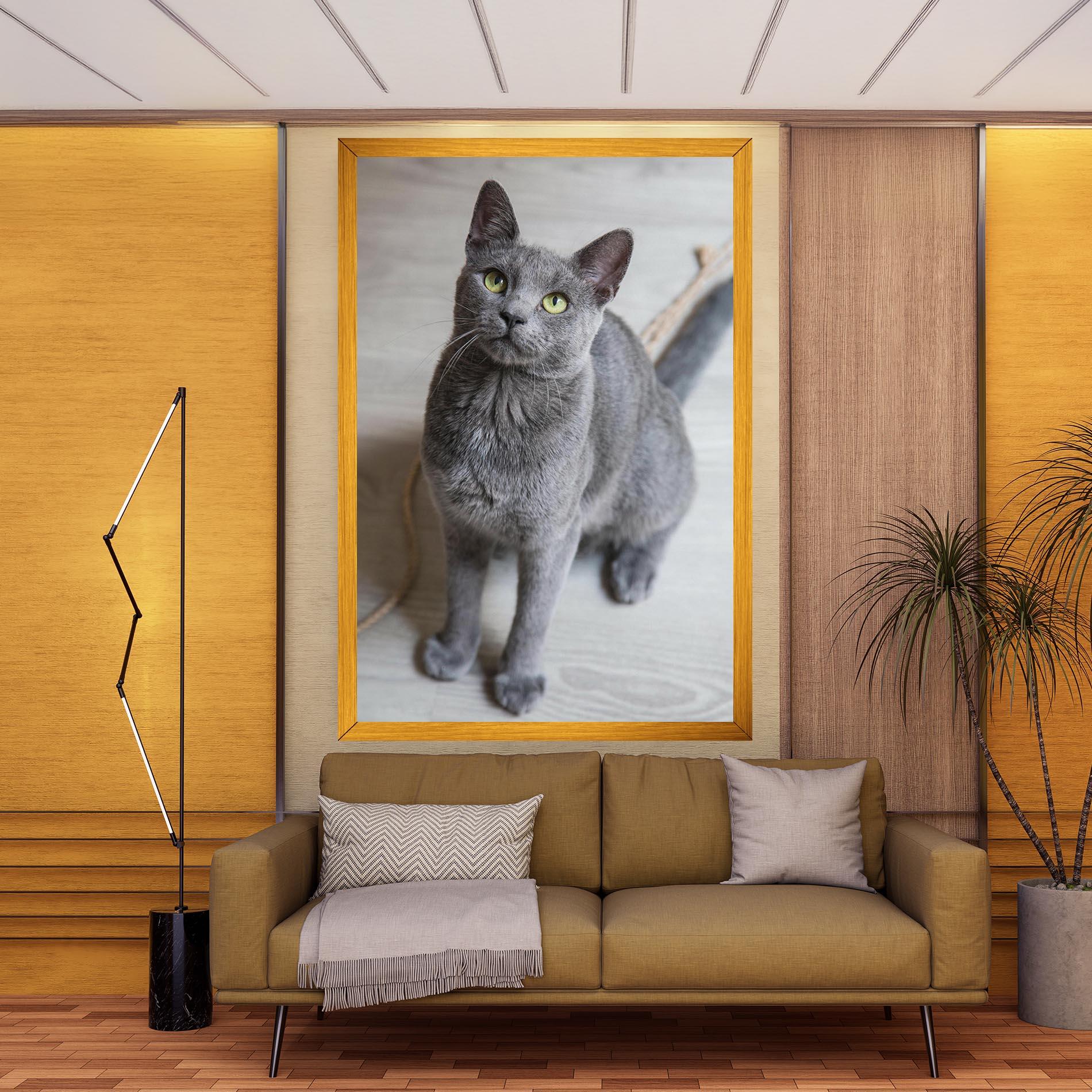 Obraz na Płótnie Grey Green Cat Eyes mockup 9