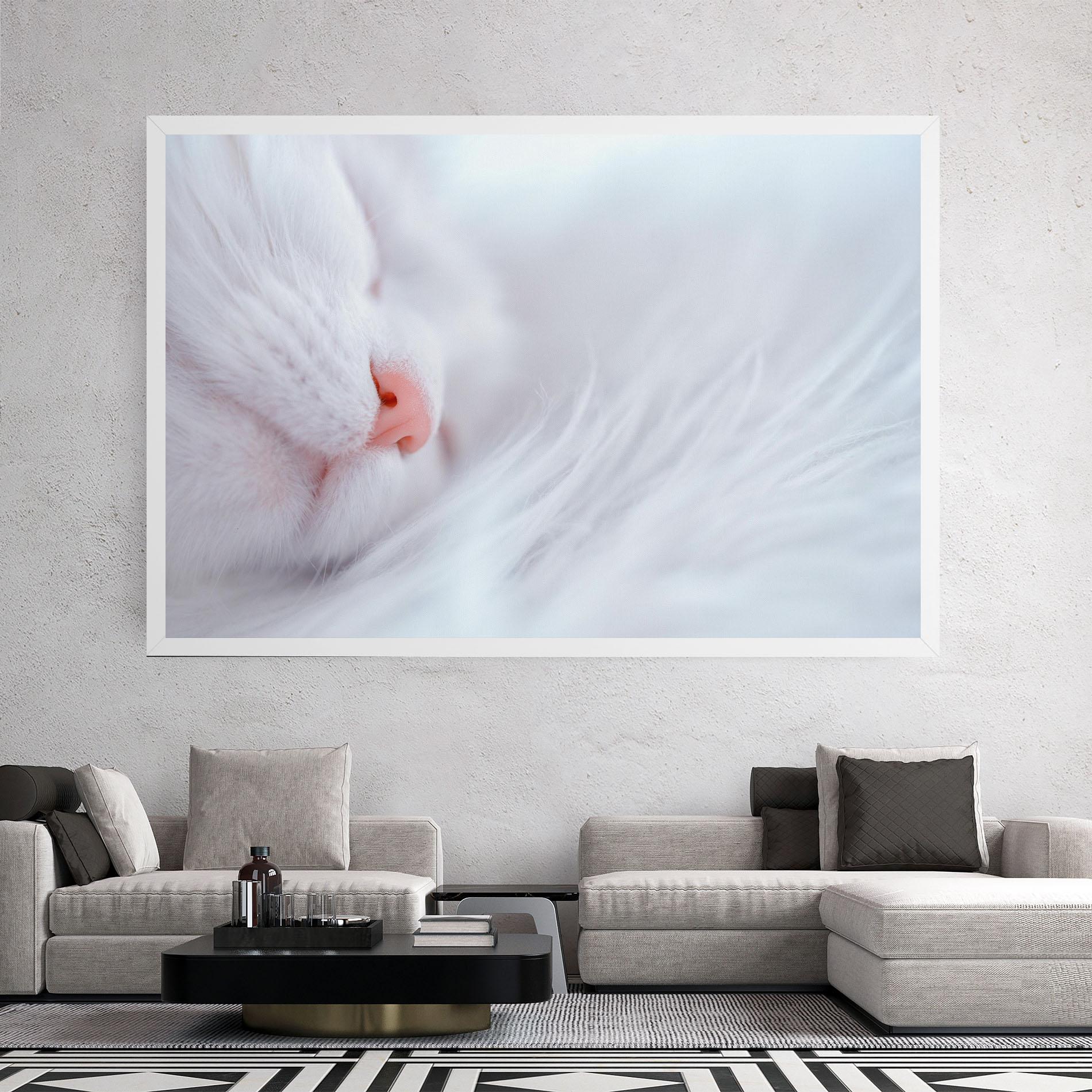 Obraz na Płótnie Dreamy White Cat mockup 2