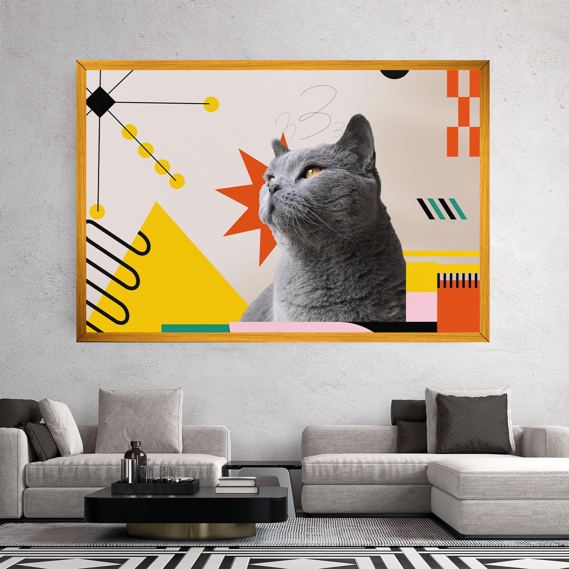 Obraz na Płótnie Colorful Graphic Cat mockup 2