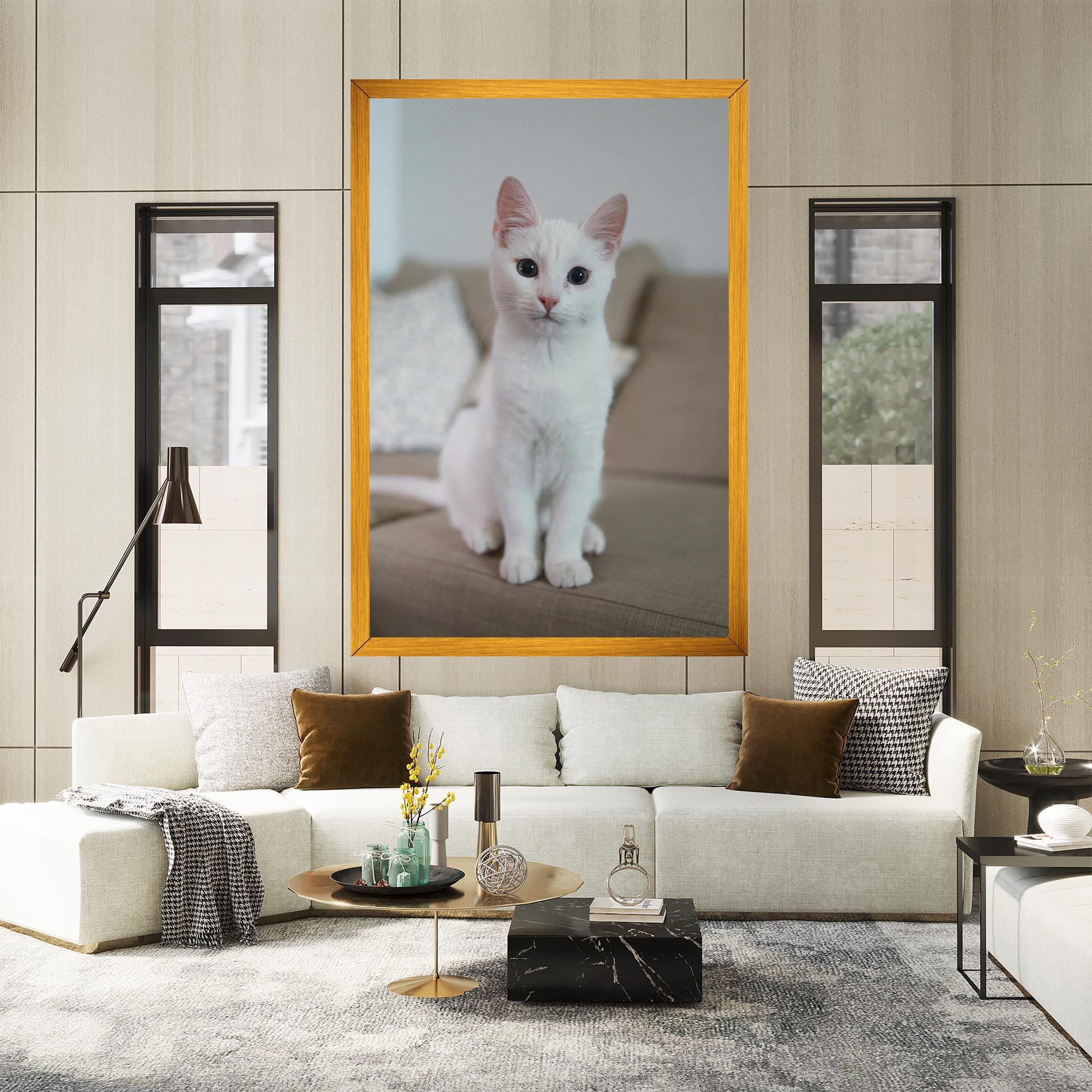 Obraz na Płótnie Beautiful White Cat mockup 2