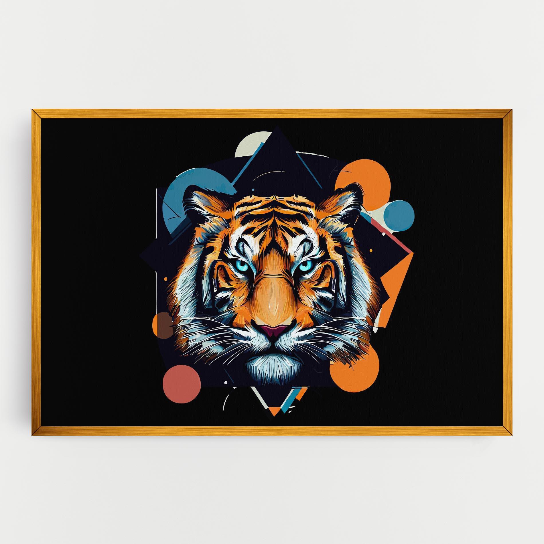 Obraz na Płótnie Geometric Tiger mockup 0