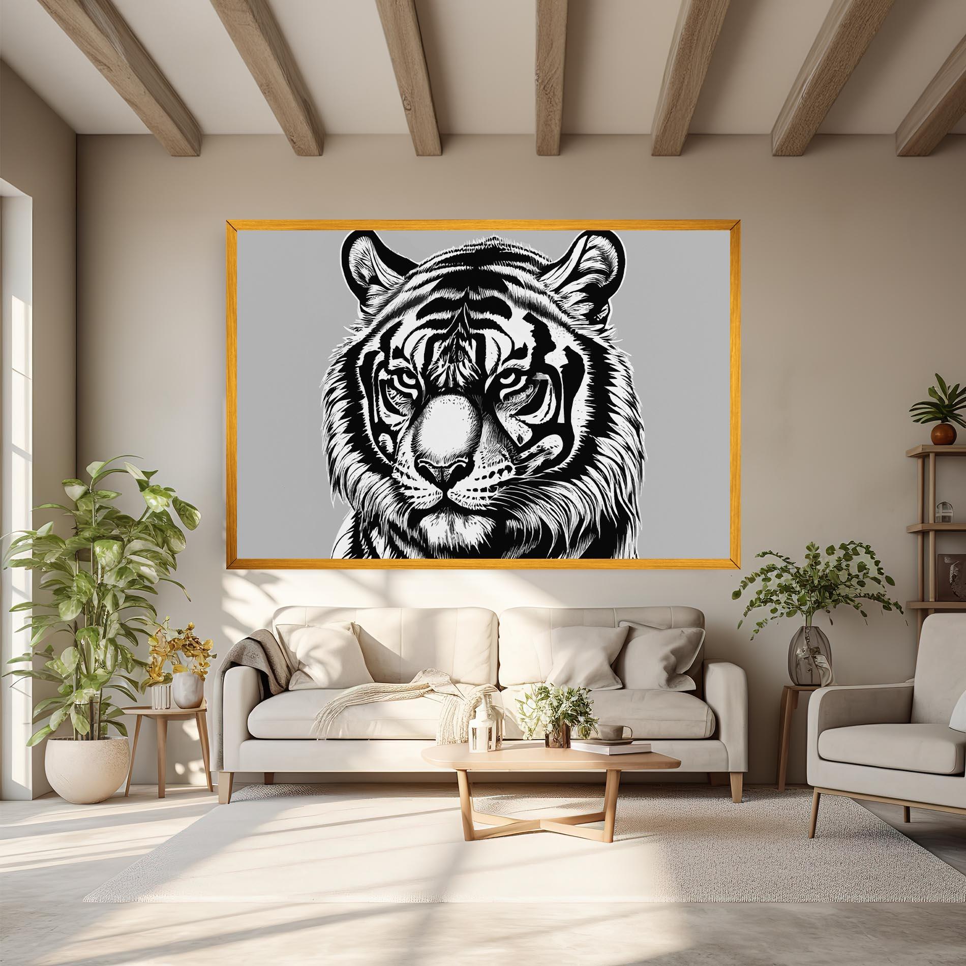 Obraz na Płótnie White Tiger Grey mockup 6