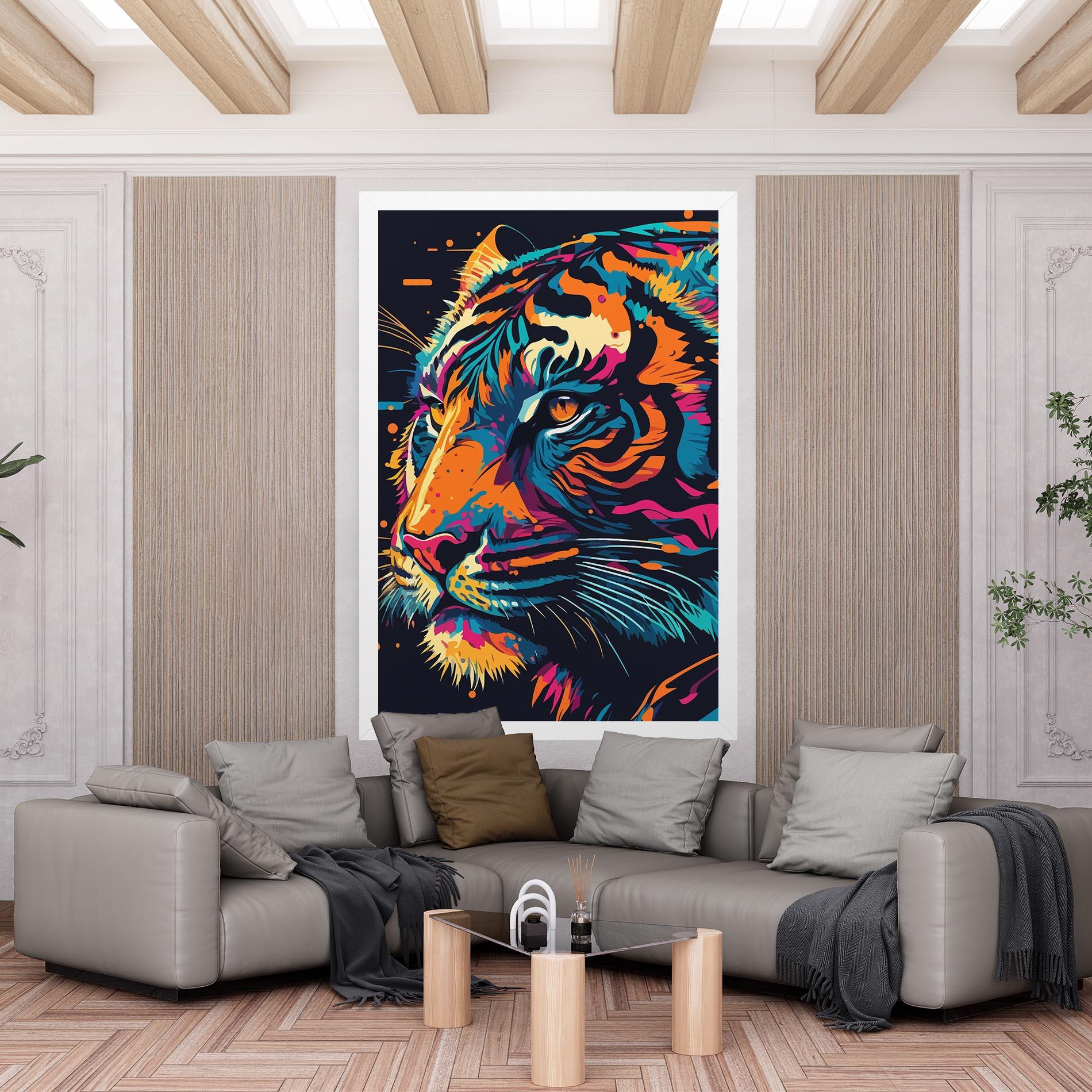 Obraz na Płótnie Colorful Tiger mockup 6