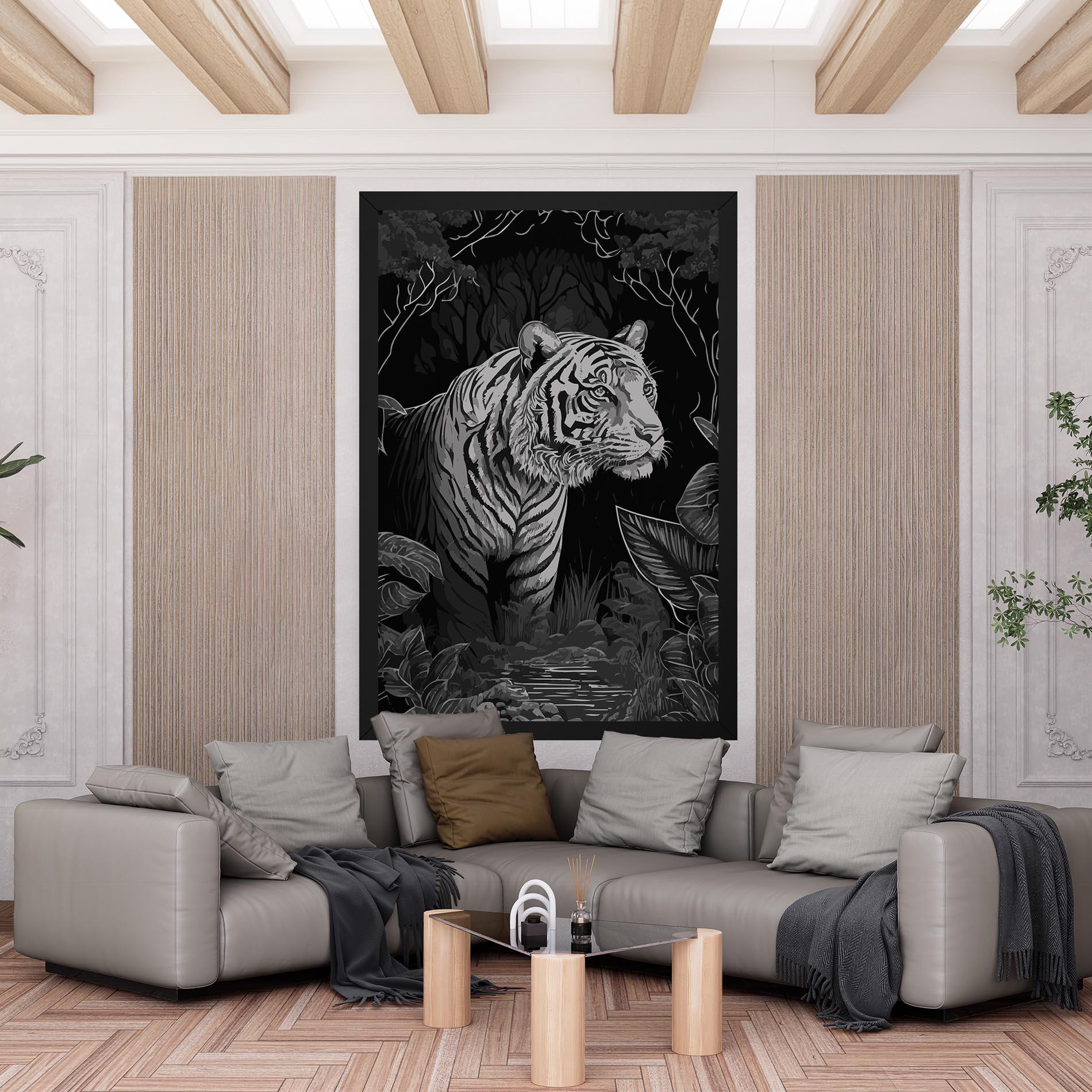 Obraz na Płótnie Grey Tiger mockup 6