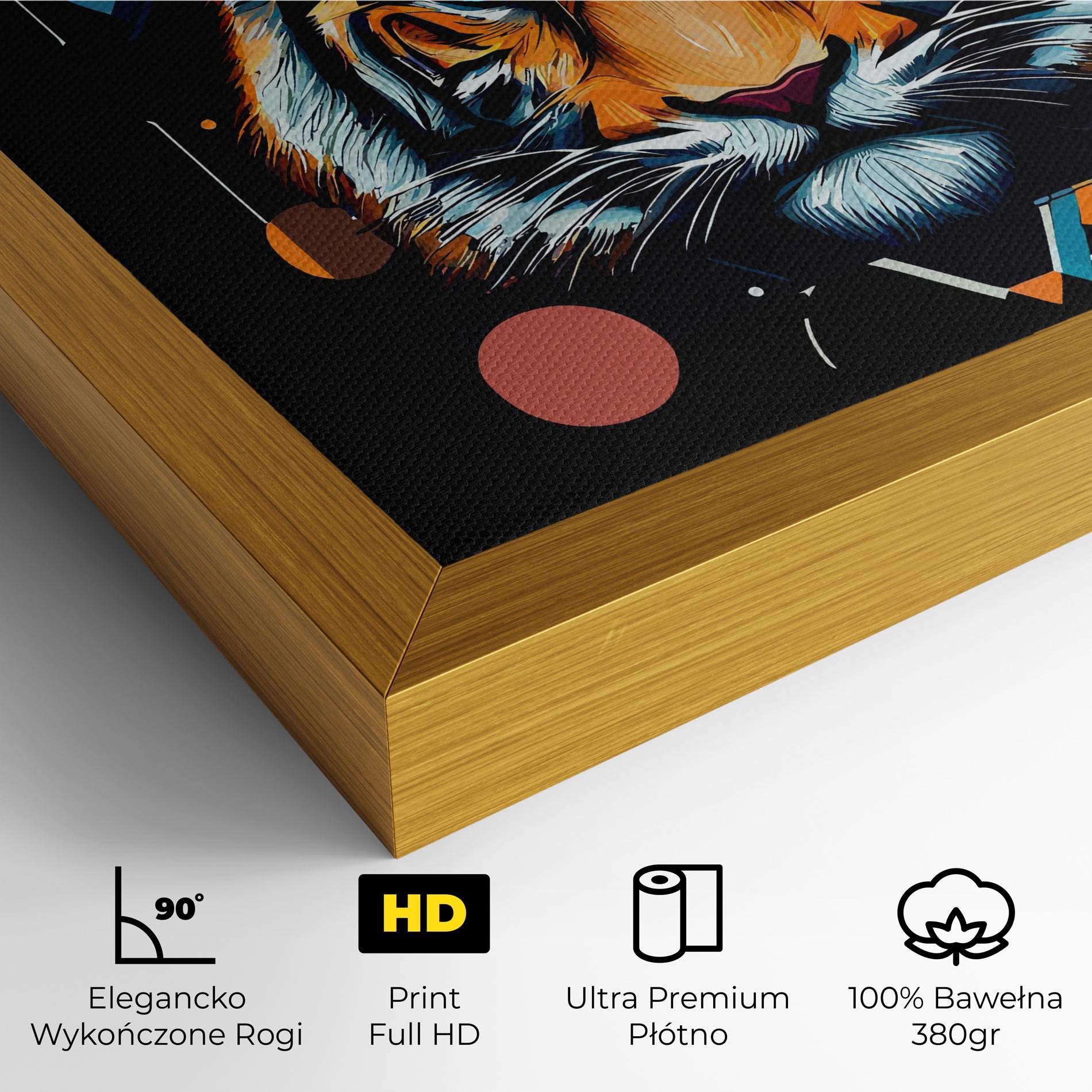 Obraz na Płótnie Geometric Tiger mockup 4