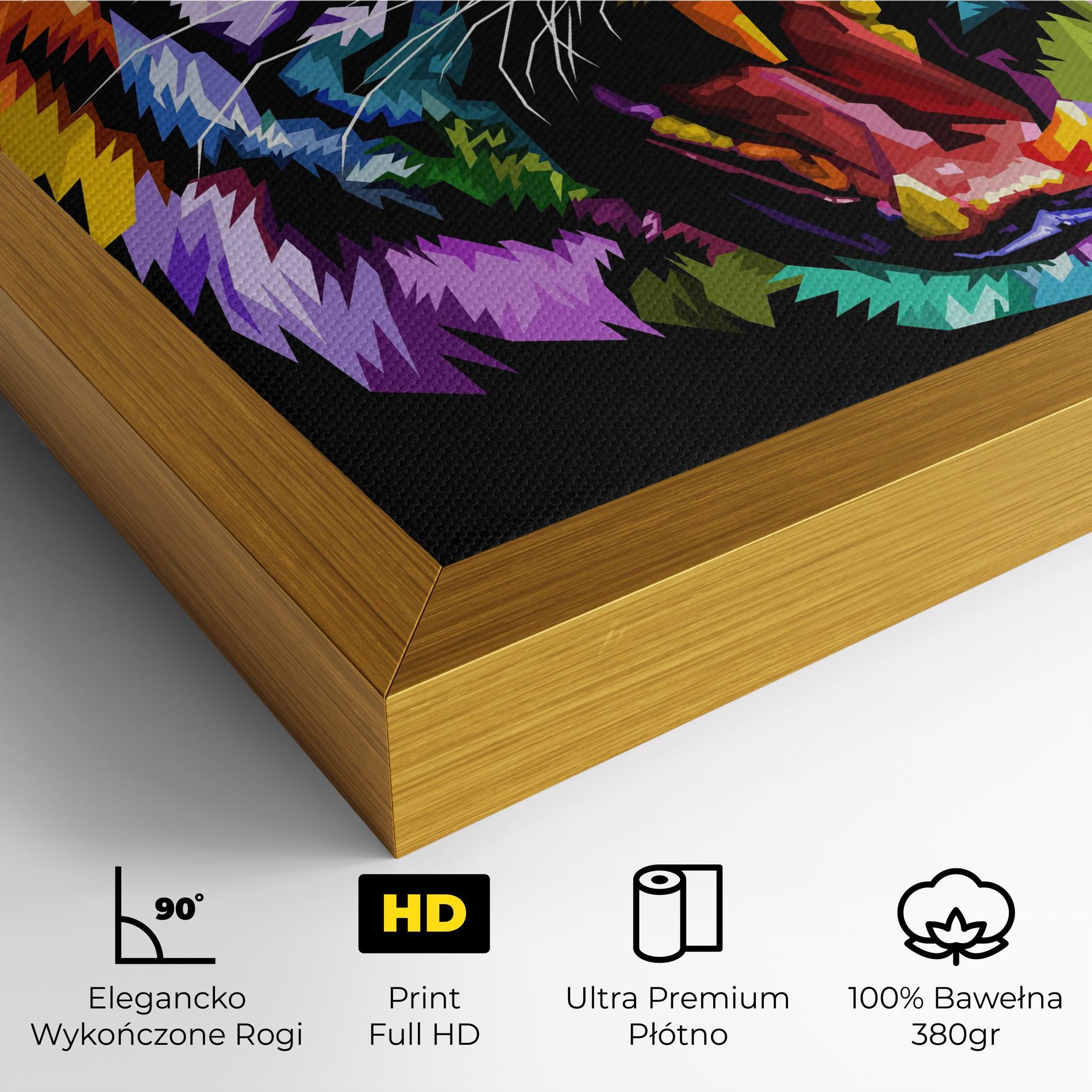 Obraz na Płótnie Tiger On Black mockup 4