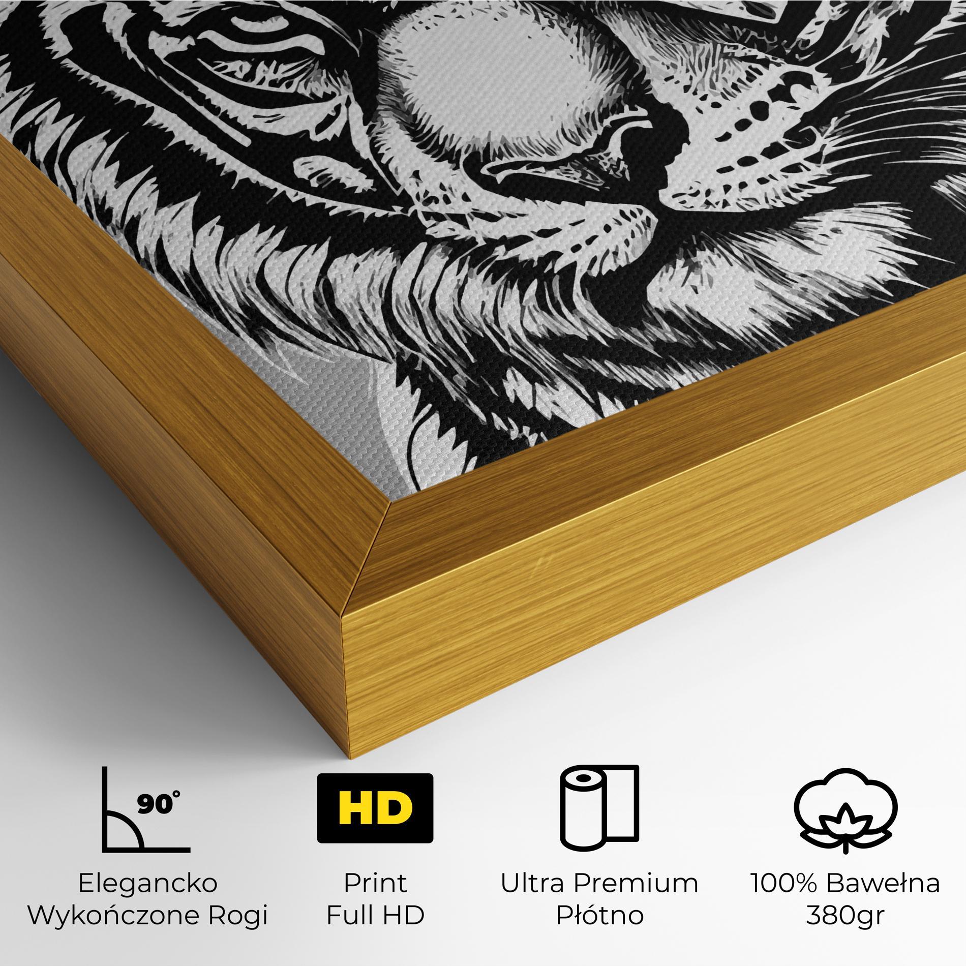 Obraz na Płótnie White Tiger Grey mockup 4